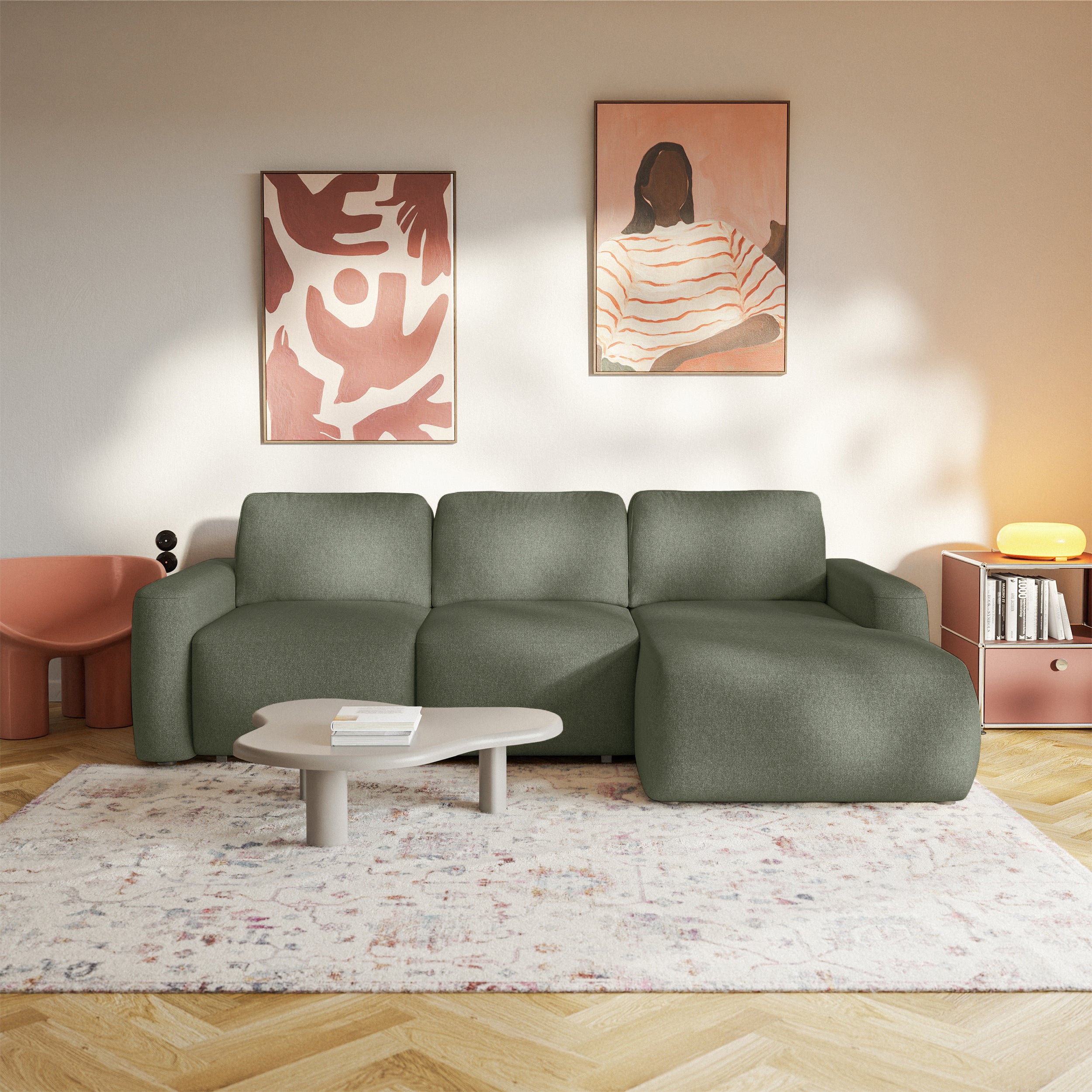 selsey-carnos-mini-ecksofa-mit-schlaffunktion-l-form-rechts-olivgr-ner-chenille- image 2