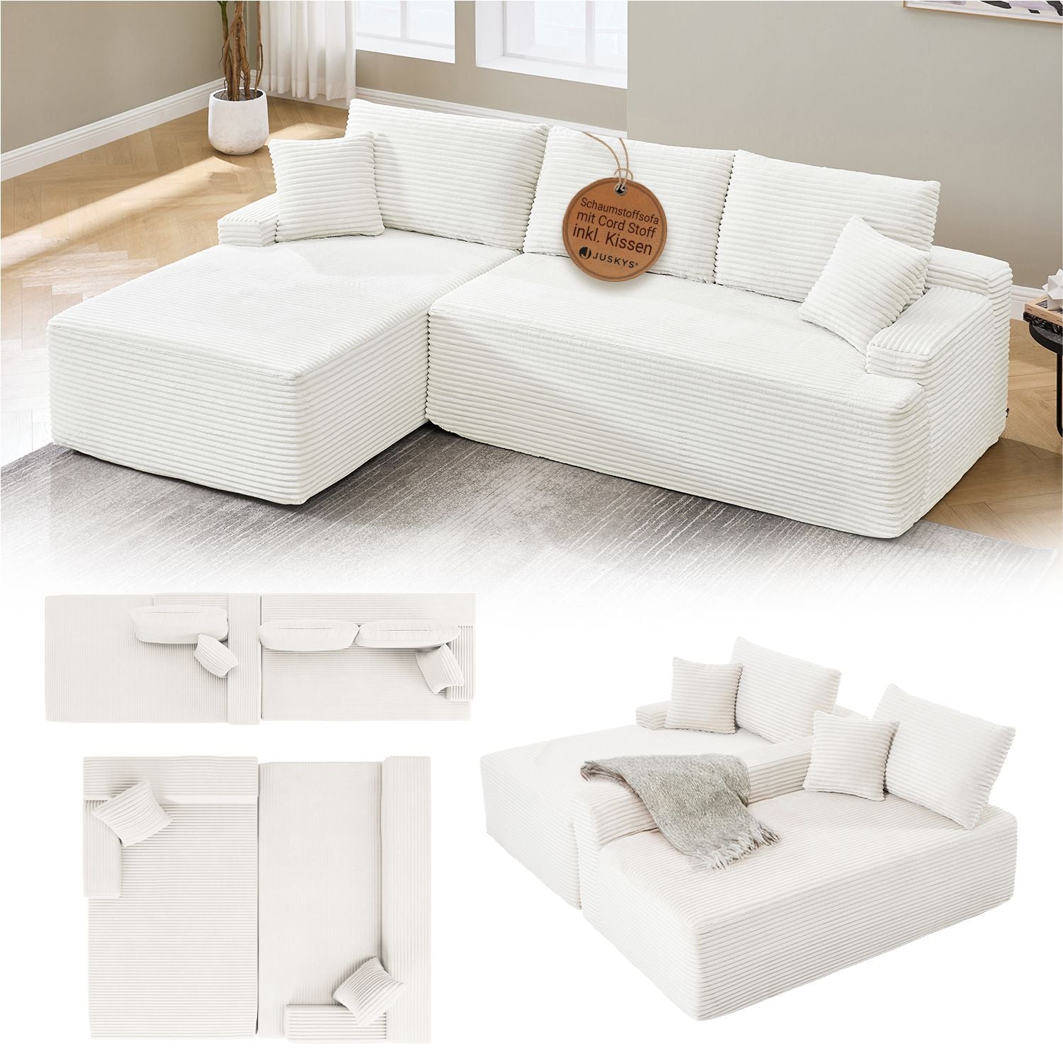 juskys-sofa-coredo-ecksofa-mit-cord-bezug-creme-mit-ottomane-rechts image 8