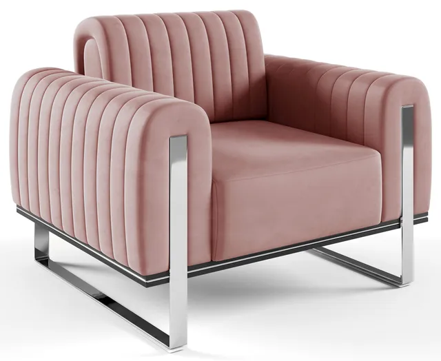 selsey-parissa-schalensitz-sessel-rosa-samt-mit-chrombeinen image 1