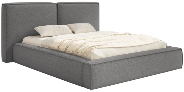 selsey-tilves-gepolstertes-bett-200x200-cm-mit-stauraum-dunkelgrau-boucl image 1