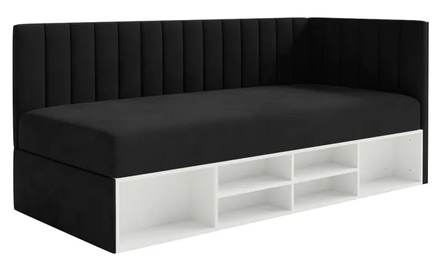 selsey-ventrio-jugendbett-90x200-cm-rechtsseitig-schwarz-velours-mit-stauraum image 1