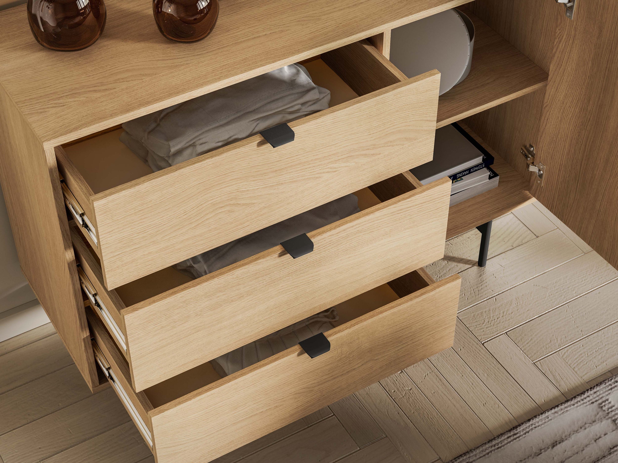 selsey-reynos-kommode-92-cm-eiche-mavelie-mit-3-schubladen image 7