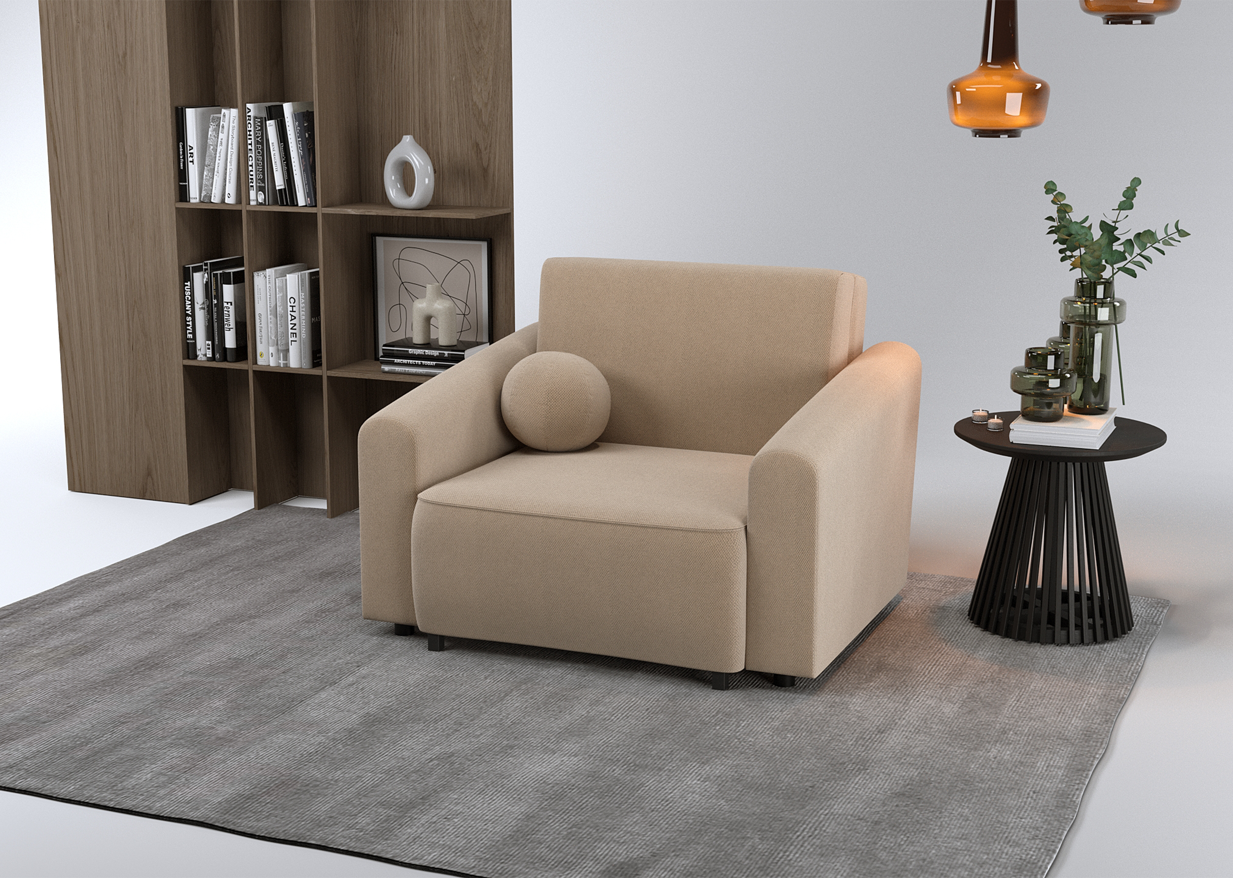 selsey-stevio-klappbarer-sessel-mit-aufbewahrungsfach-beige-hydrophobes-chenille image 2