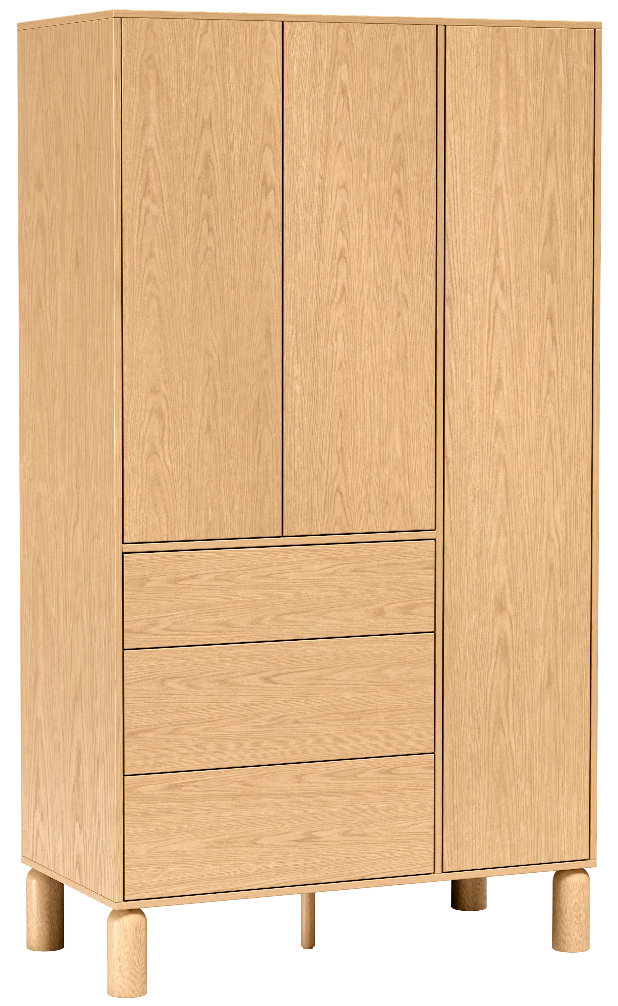 selsey-sanden-dreht-renschrank-110-cm-eiche-bookmatch-mit-3-schubladen image 1
