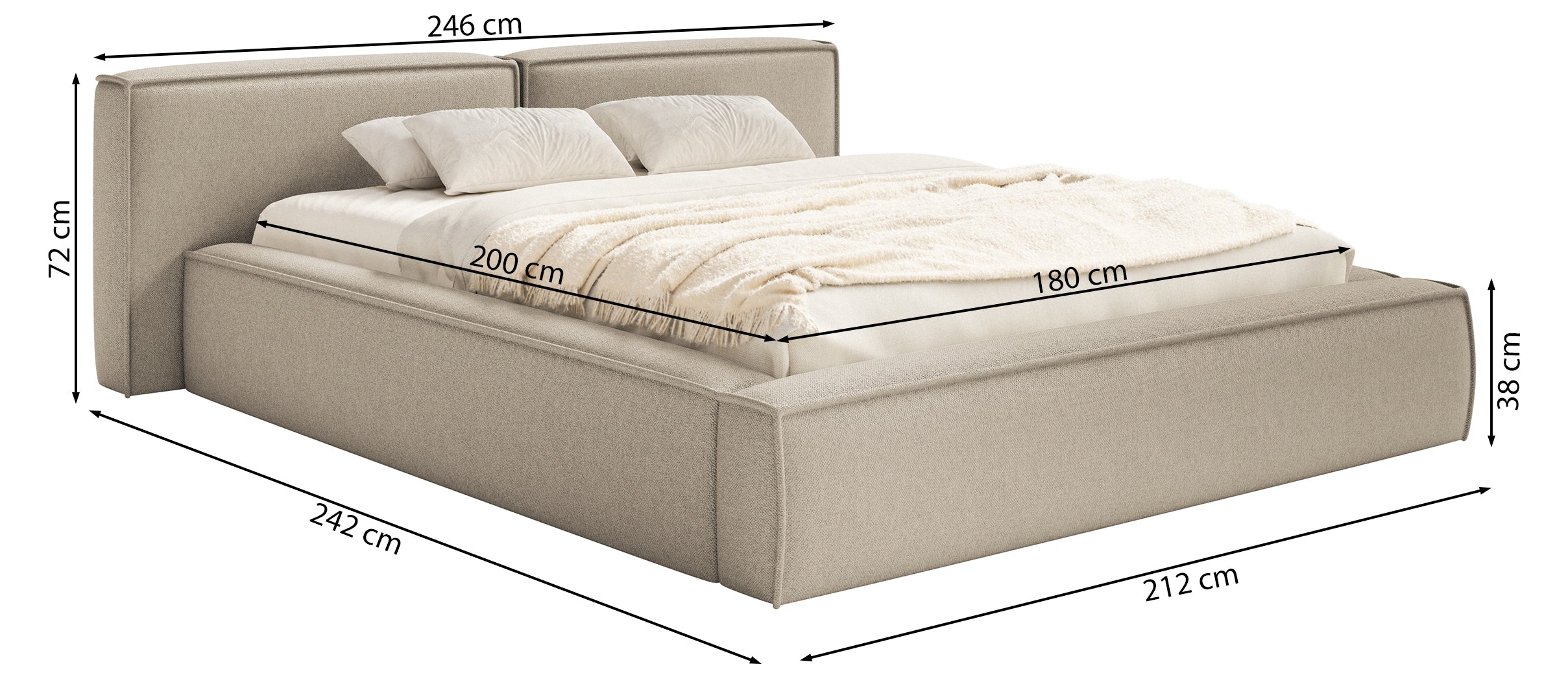 selsey-tilves-low-polsterbett-180x200-cm-mit-stauraum-beiger-chenillestoff-metal image 7