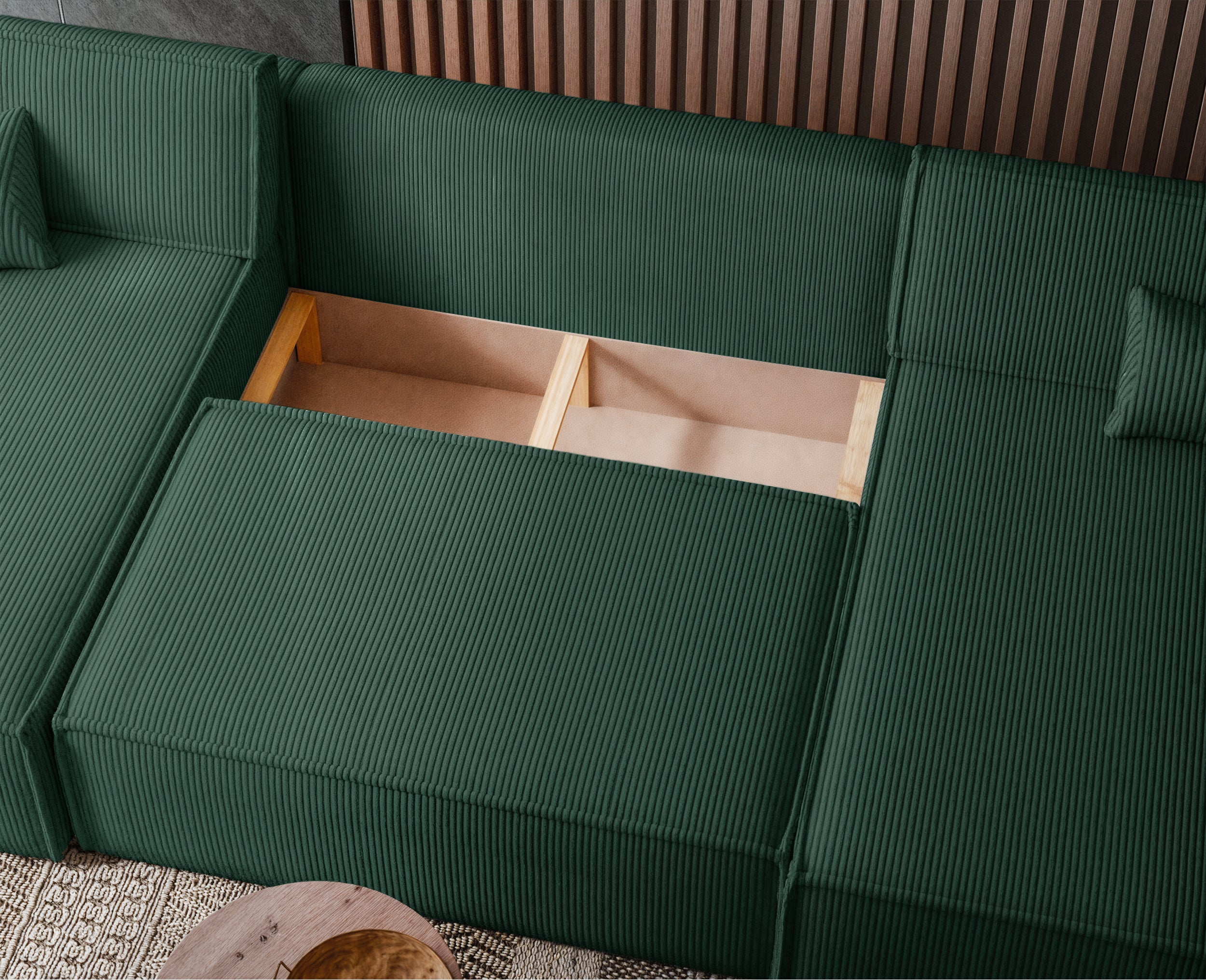selsey-scarlo-u-ecksofa-mit-schlaffunktion-und-stauraum-dunkelgr-ner-cordstoff image 4