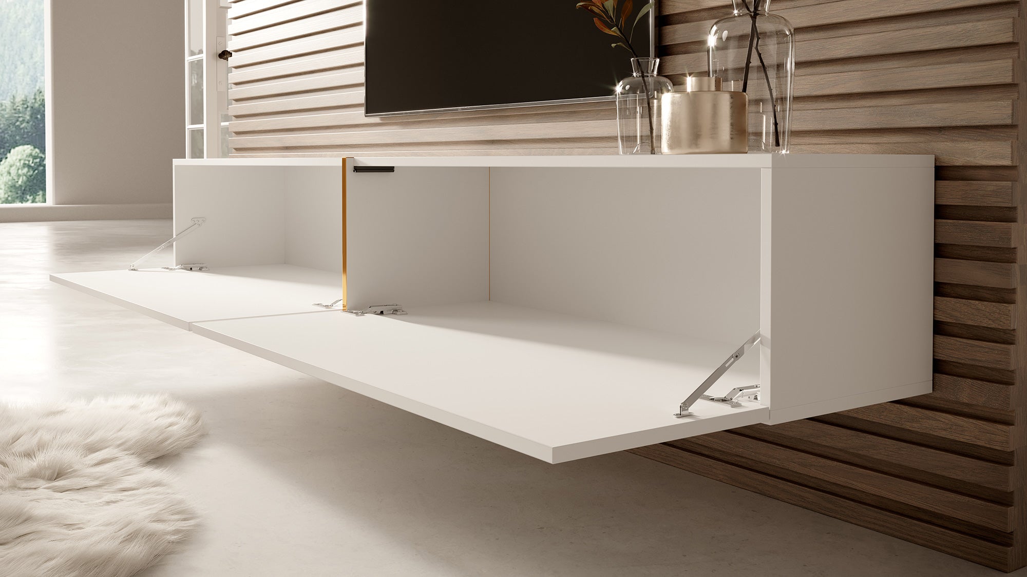 selsey-bisira-tv-schrank-200-cm-wei-mit-goldenem-einsatz image 7