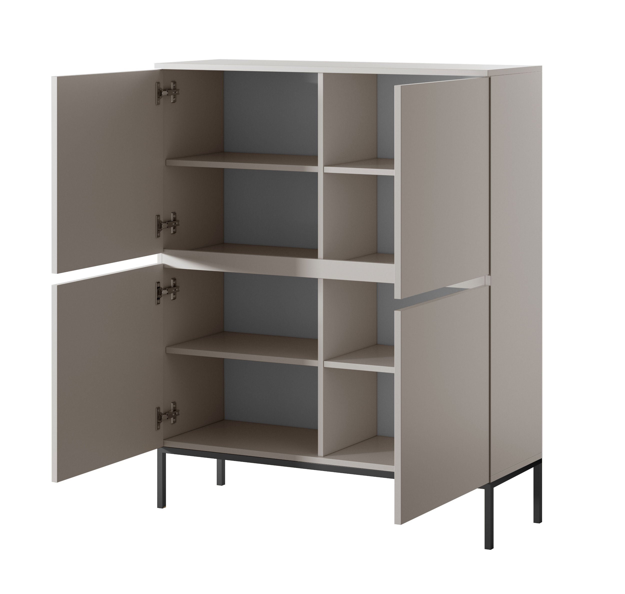 selsey-bemmi-hohe-kommode-100-cm-kaschmir-mit-stahlf-en image 3