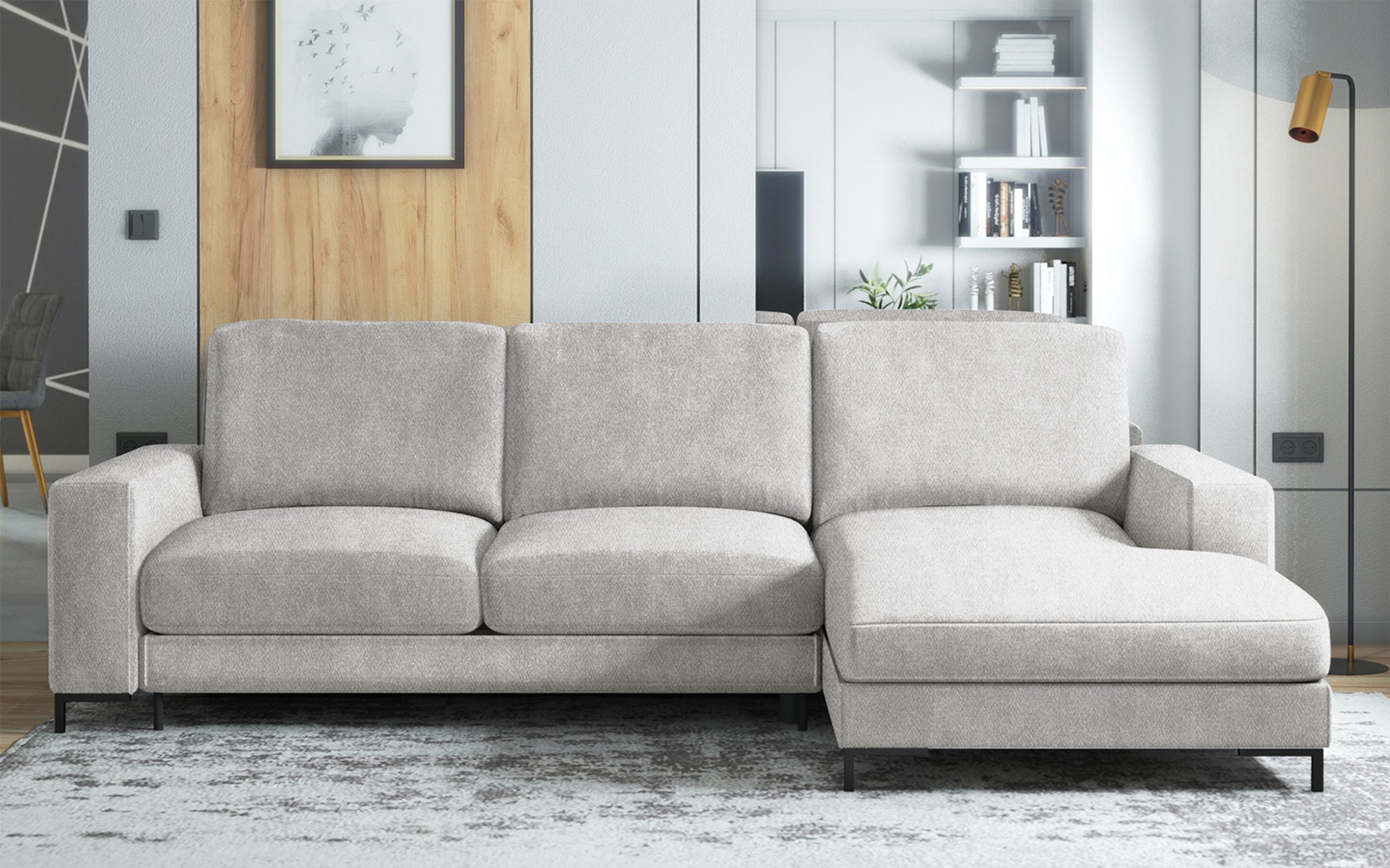 selsey-mokpeo-ecksofa-mit-schlaffunktion-rechts-grau-samt-pflegeleicht image 2