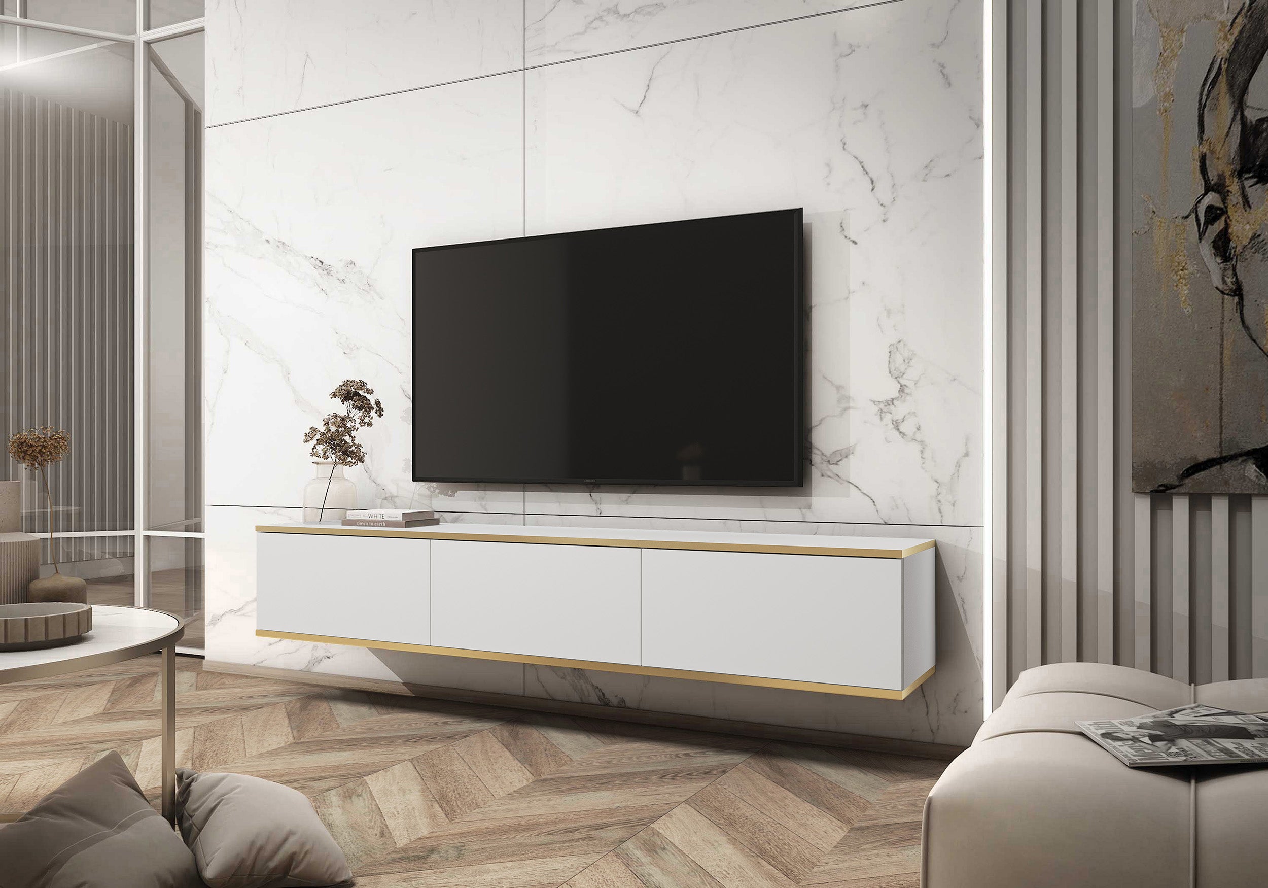 selsey-mucalma-tv-schrank-175-cm-wei-mit-goldenen-eins-tzen image 2