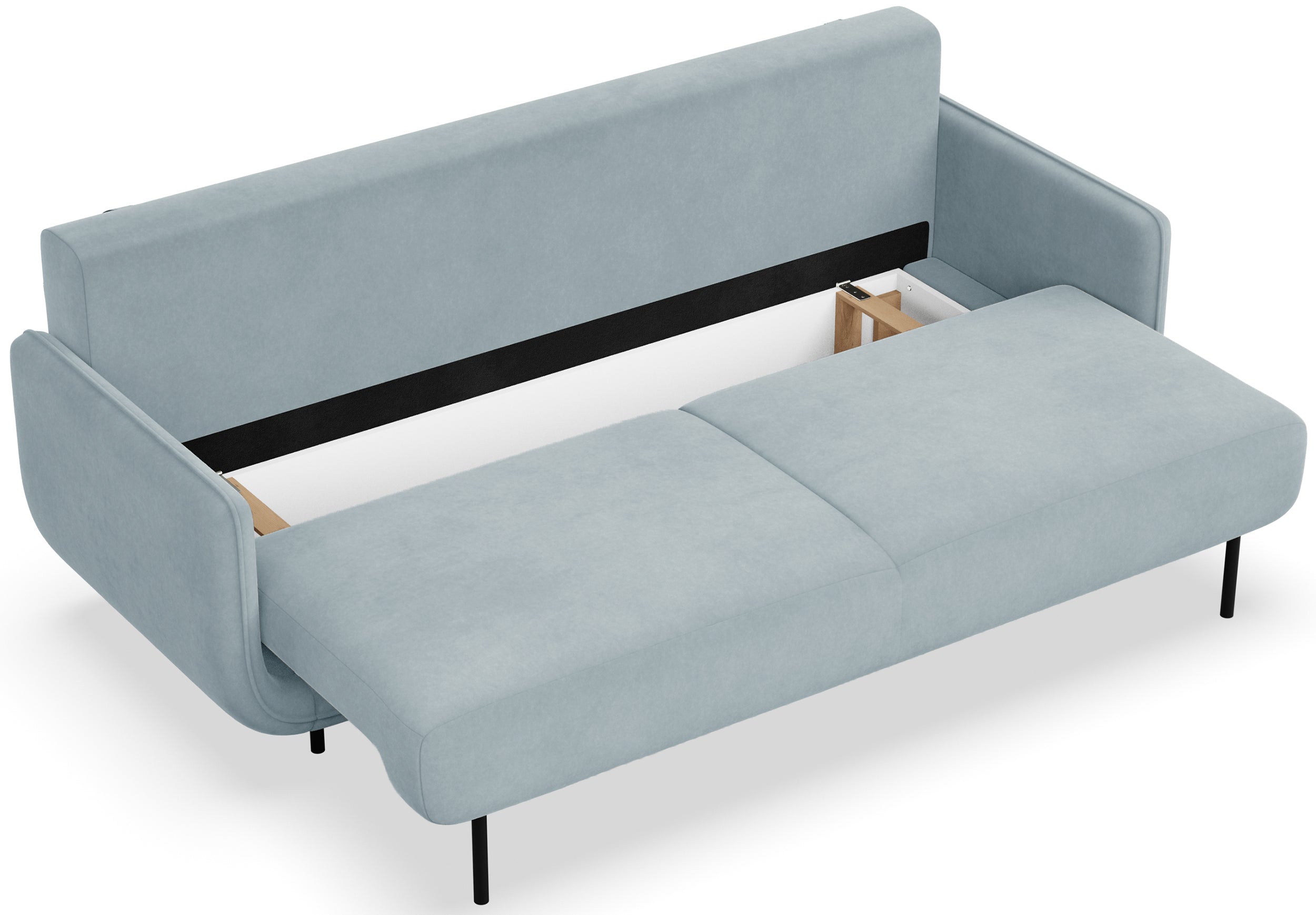selsey-dreisitziges-schlafsofa-ovals-hellblauer-samt-ausklappbar image 4