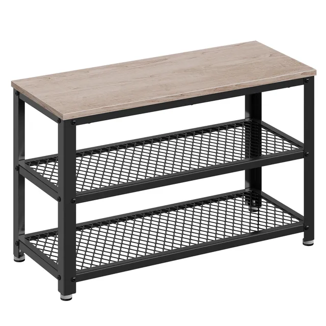 vasagle-schuhbank-mit-3-ebenen-schuhregal-mit-sitzfl-che image 1