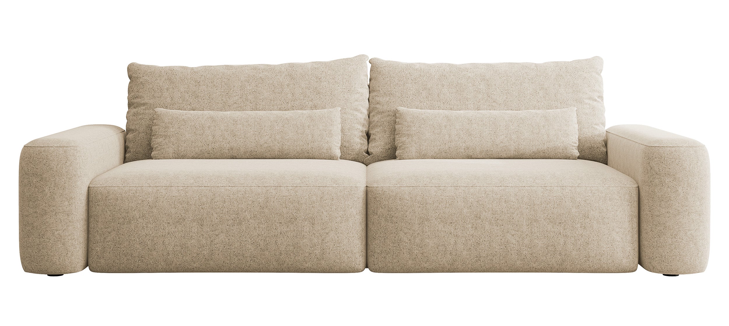 selsey-carnos-dreisitzer-schlafsofa-beige-chenille-wasserabweisend-schwarze-bein image 1
