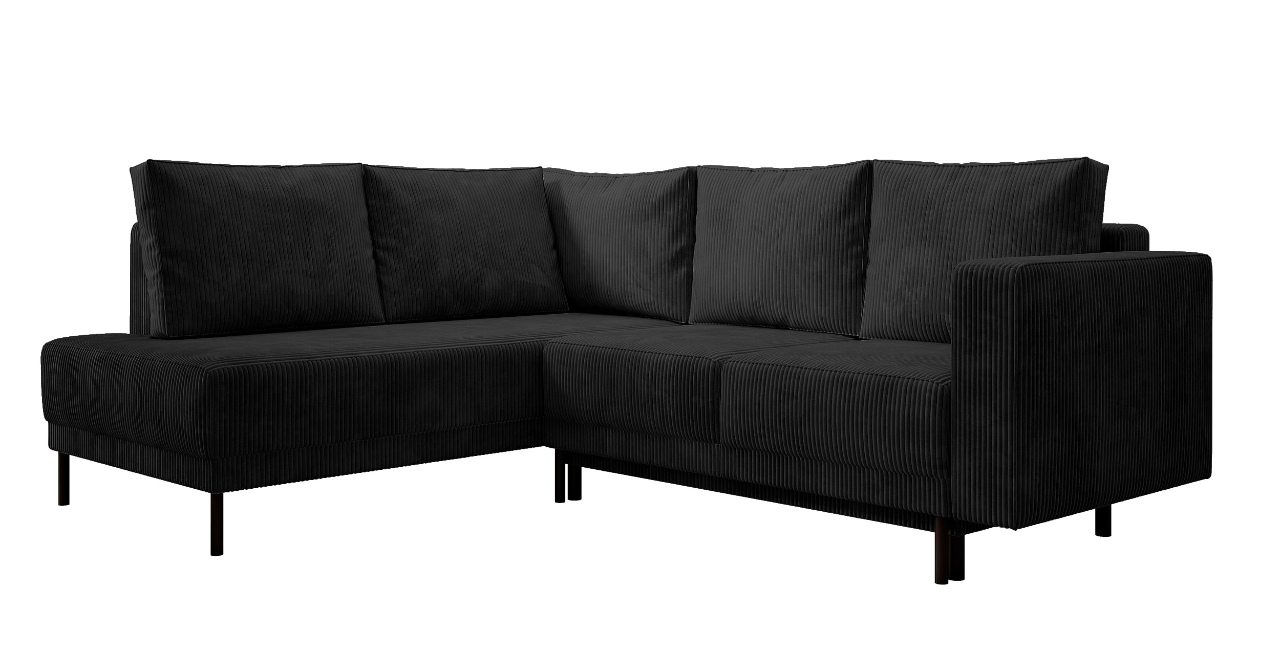 selsey-rodario-ecksofa-links-mit-schlaffunktion-und-bettkasten-schwarz-cord image 4