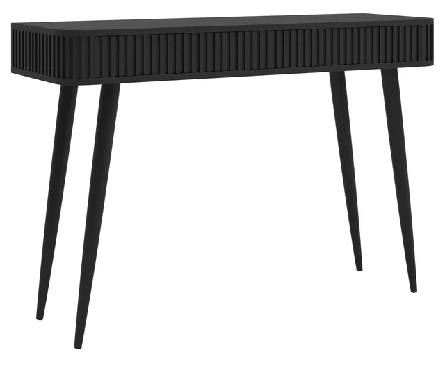 selsey-ovarlo-schminktisch-113-cm-schwarz-mit-rillen-und-2-schubladen image 1