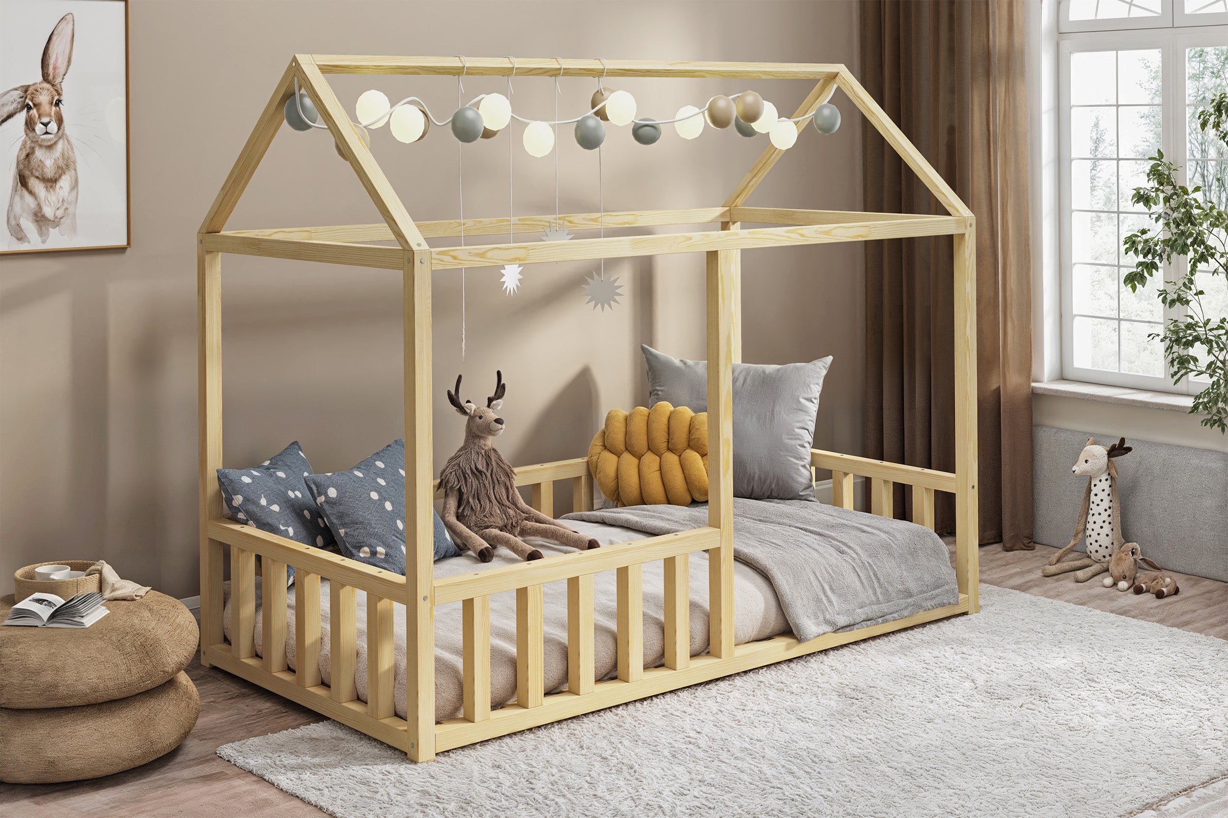 selsey-vistena-hausbett-75x160-cm-mit-kiefernmatratze-natur image 4