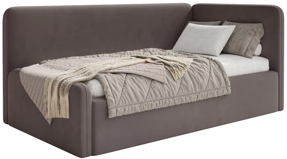 selsey-fanklo-jugendbett-90x200-cm-rechts-mit-stauraum-brauner-velours image 1