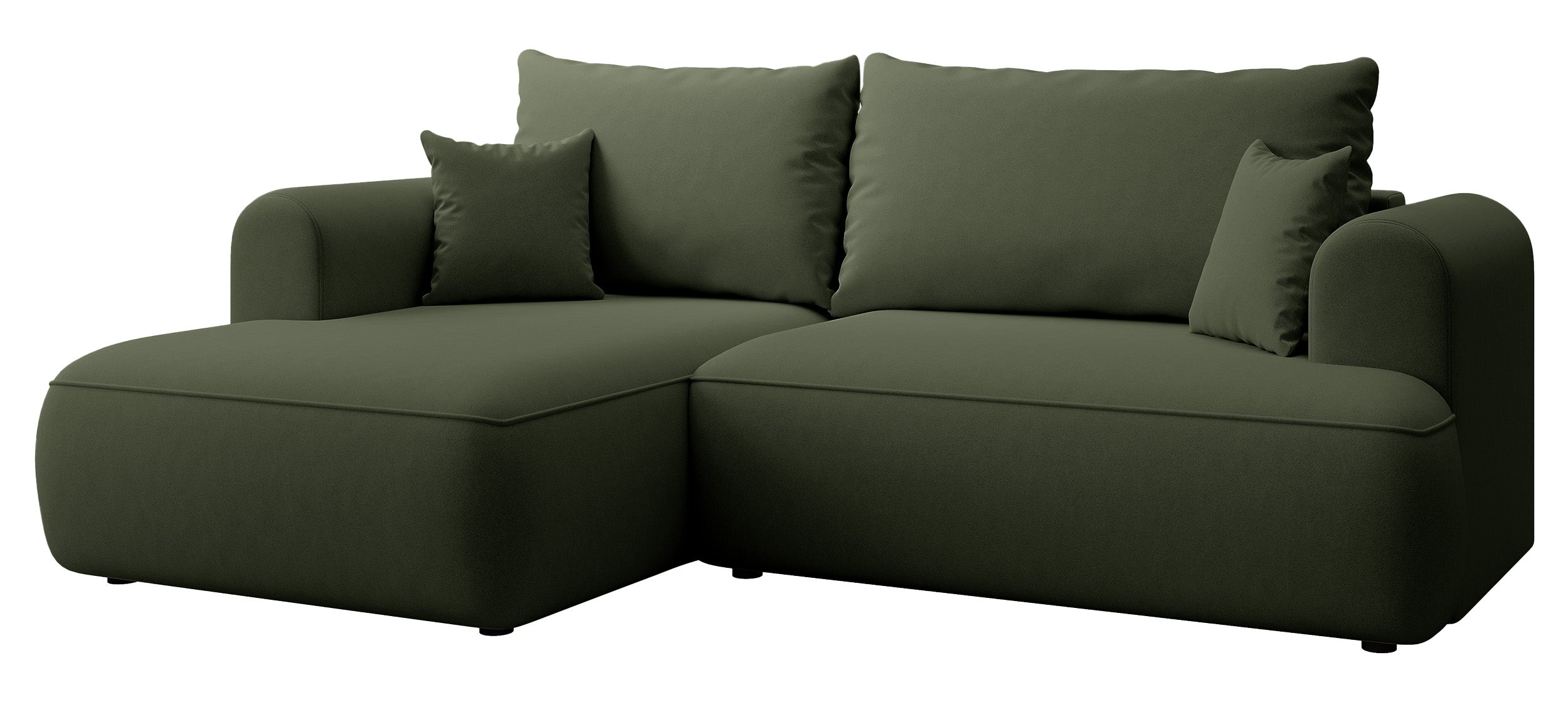 selsey-ovo-mini-ecksofa-mit-schlaffunktion-links-olivgr-n-samt-mit-stauraum image 5