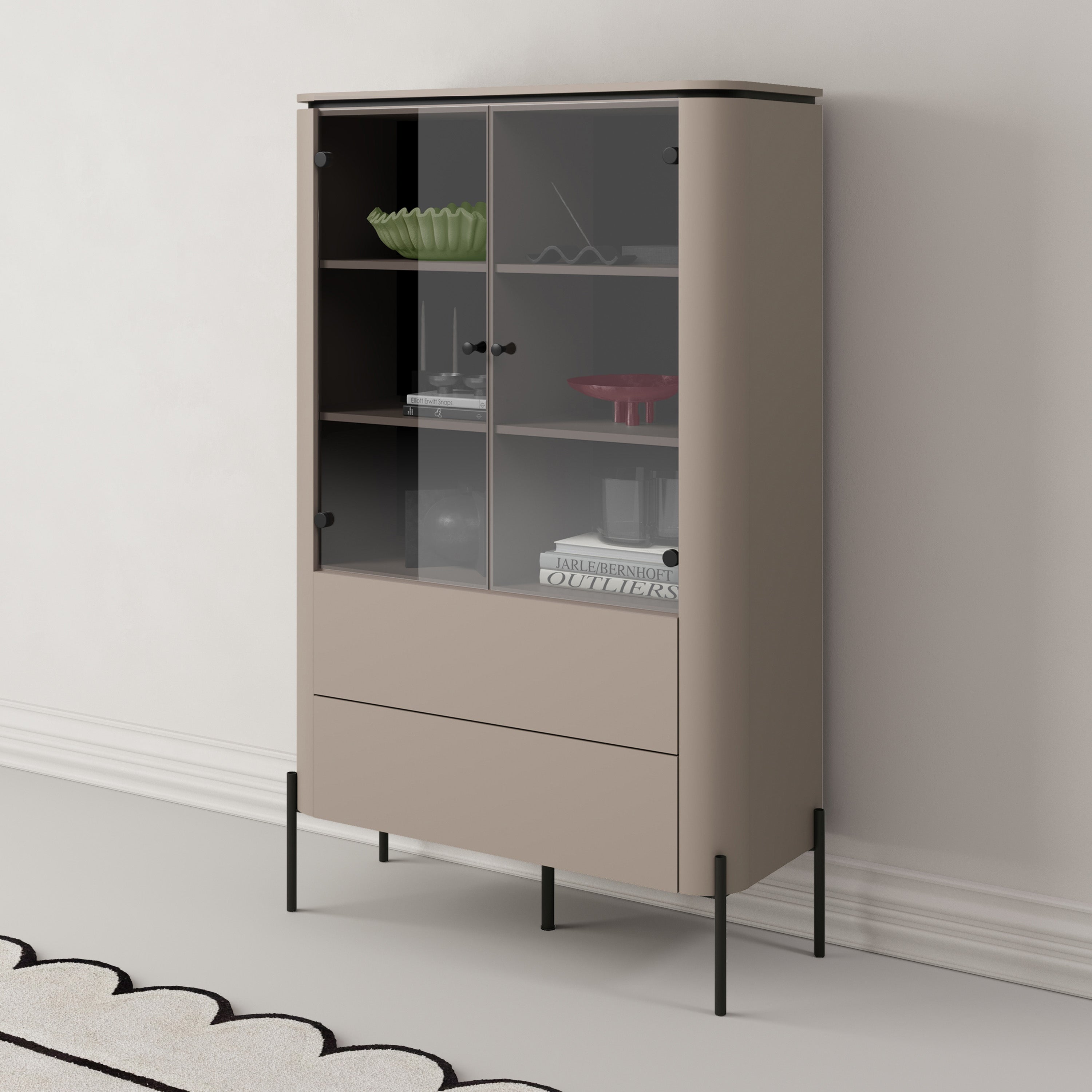 selsey-calderis-zweit-riger-vitrinenschrank-mit-zwei-schubladen-98-cm-congo image 2