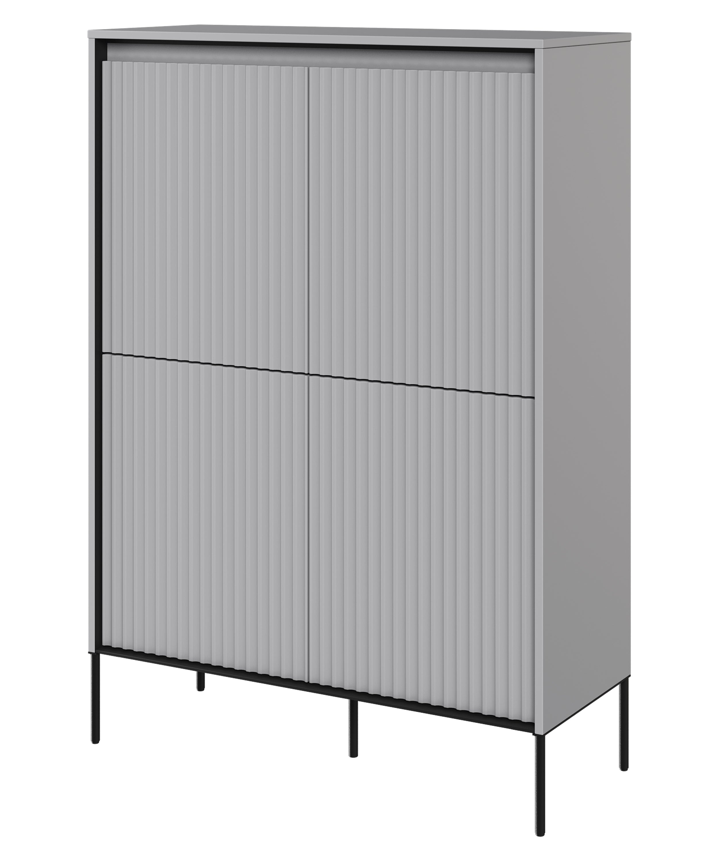 selsey-trend-hohe-viert-rige-kommode-98-cm-mit-led-grau image 1