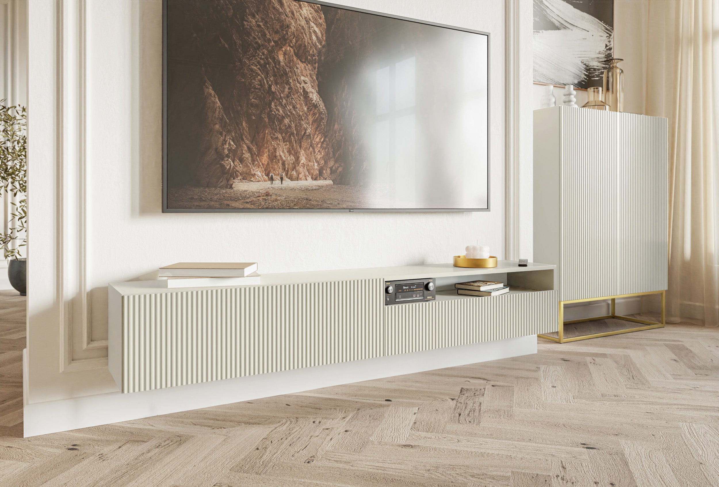 selsey-veldio-tv-schrank-h-ngend-175-cm-mit-gefr-ster-front-und-nische-grau-beig image 2