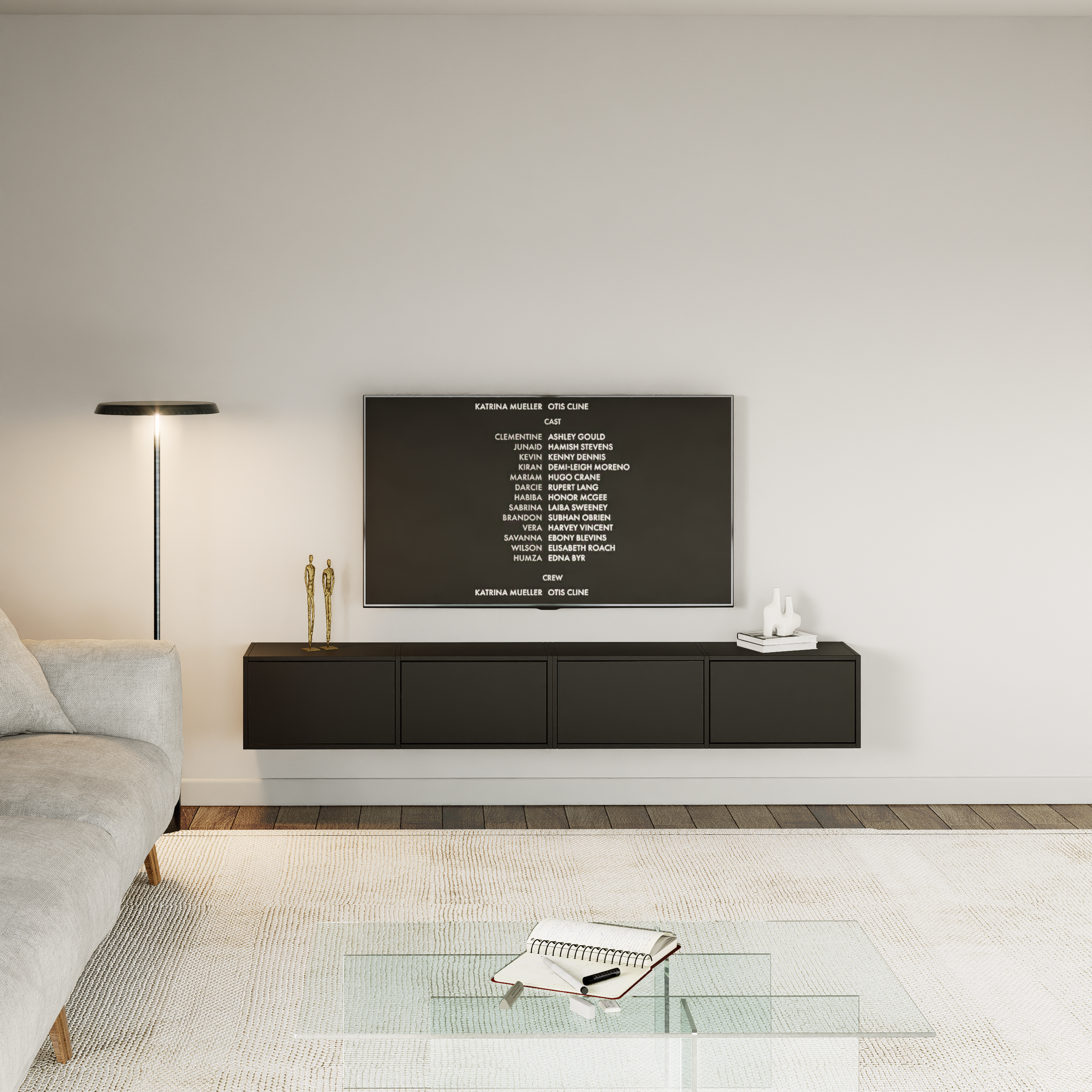 selsey-h-ngender-tv-schrank-framme-200-cm-mit-vier-klappen-schwarz-matt image 3