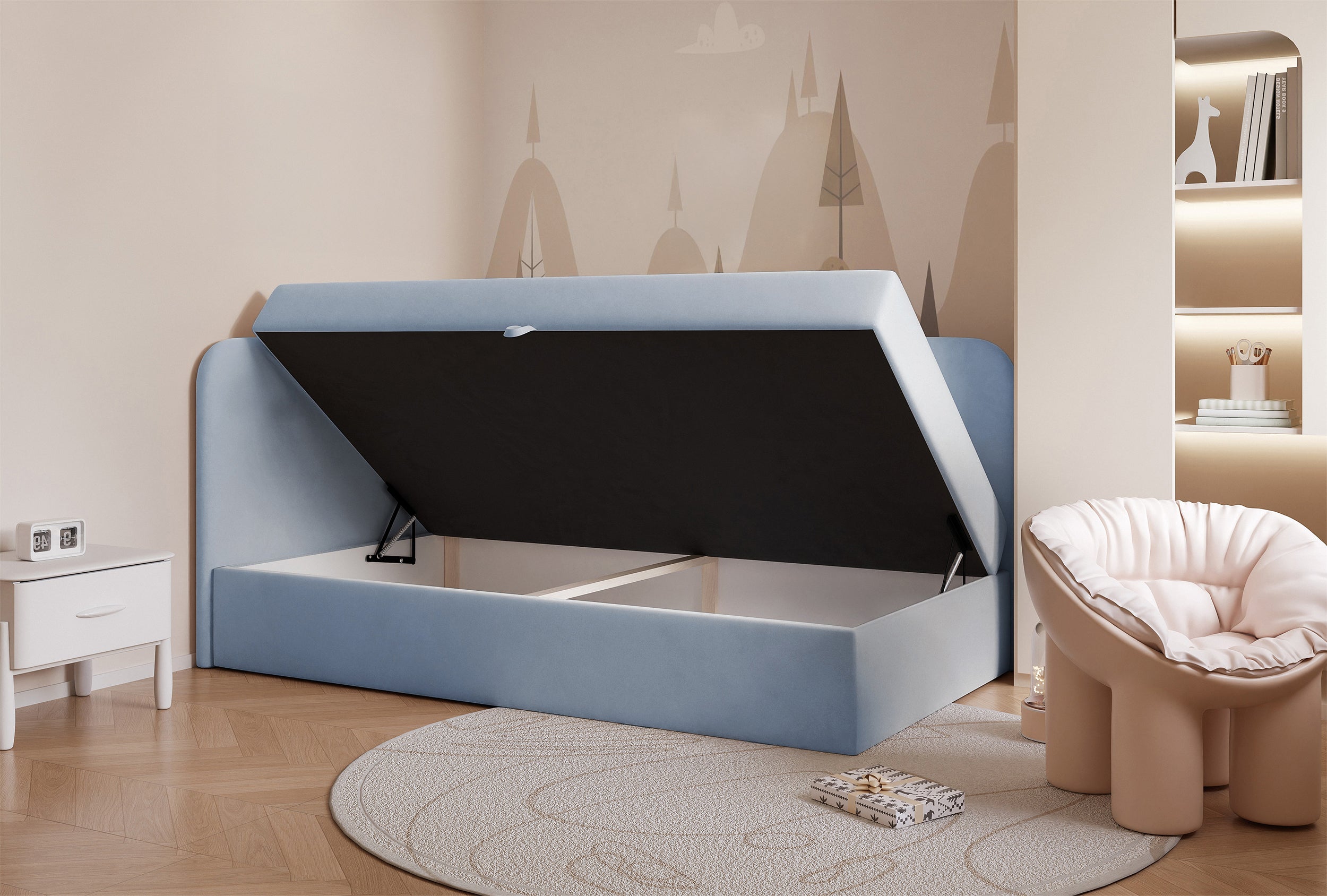 selsey-jugendbett-nubini-90x200-cm-linksseitig-mit-stauraum-hellblauer-wasserabw image 3