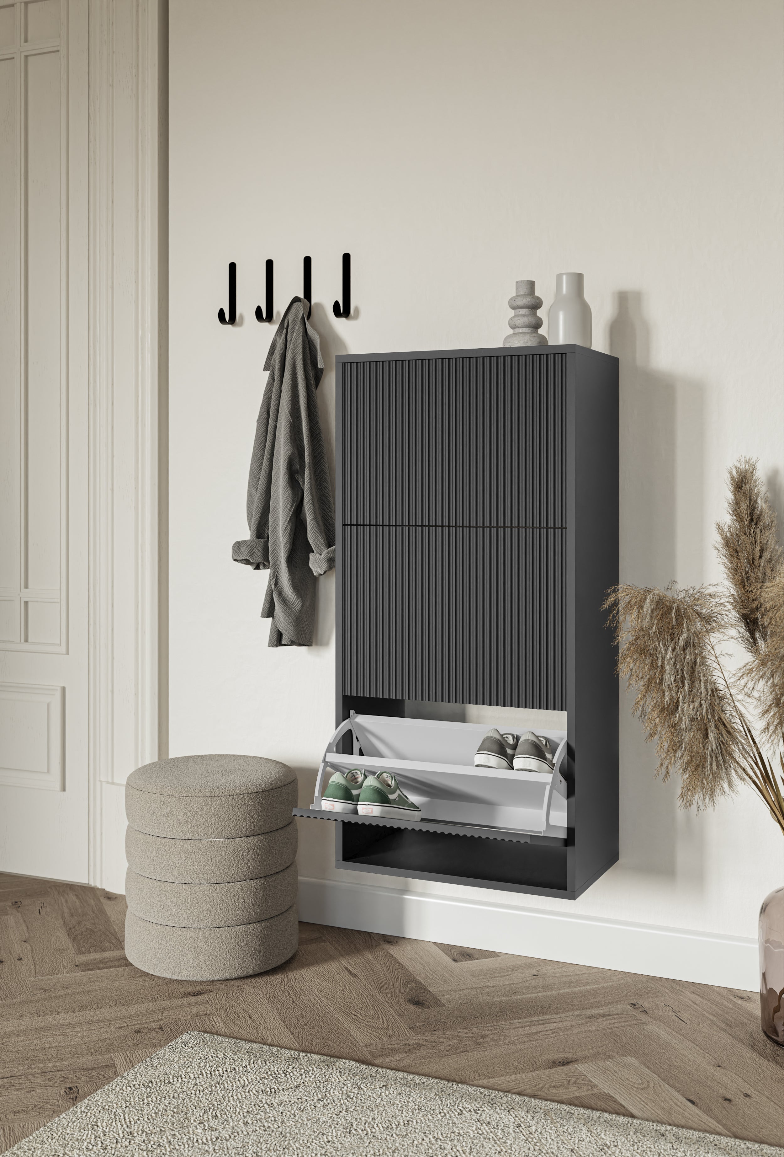 selsey-veldio-schuhschrank-50-cm-mit-3-f-chern-und-gefr-ster-front-schwarz-zum-a image 4