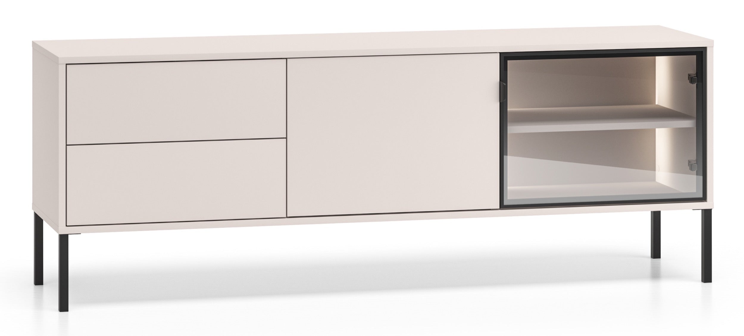 selsey-barnee-tv-kommode-160-cm-zweit-rig-mit-schubladen-und-led-beleuchtung-kas image 1
