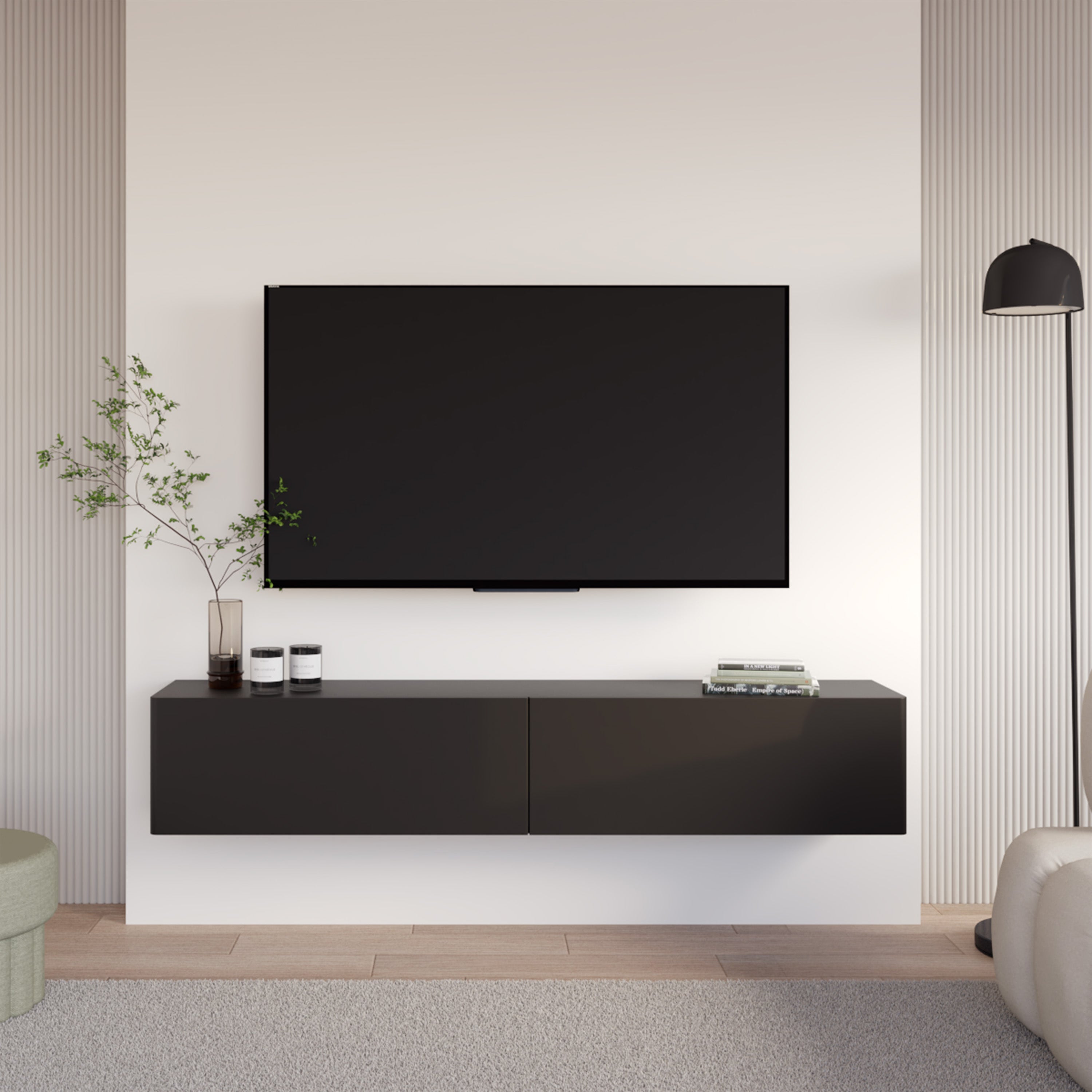 selsey-olio-h-ngender-tv-schrank-175-cm-mit-zwei-klappen-schwarz image 2
