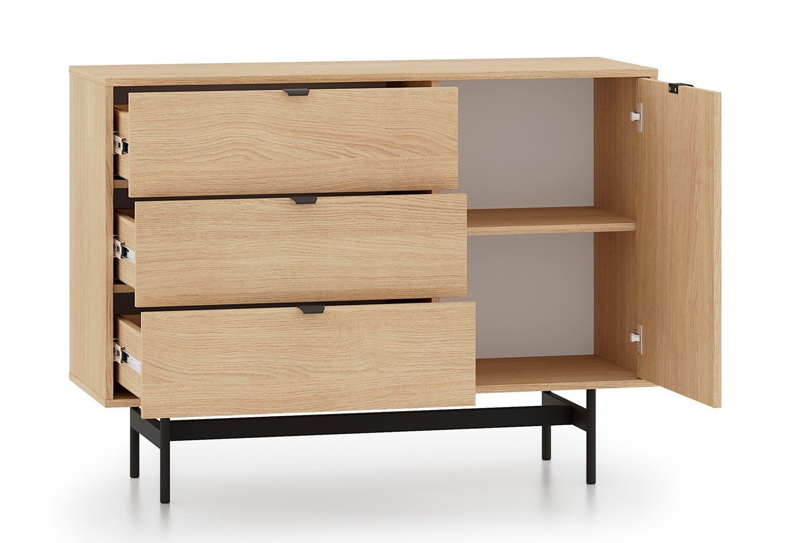 selsey-reynos-kommode-92-cm-eiche-mavelie-mit-3-schubladen image 3