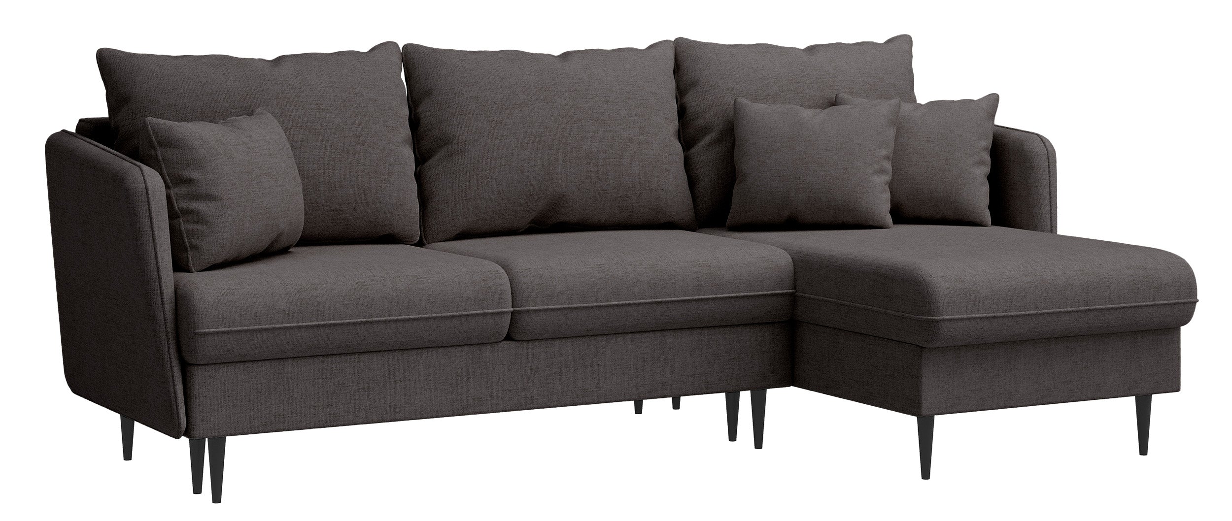 selsey-volio-ecksofa-mit-schlaffunktion-l-form-dunkelgrau-chenille-schwarze-bein image 1