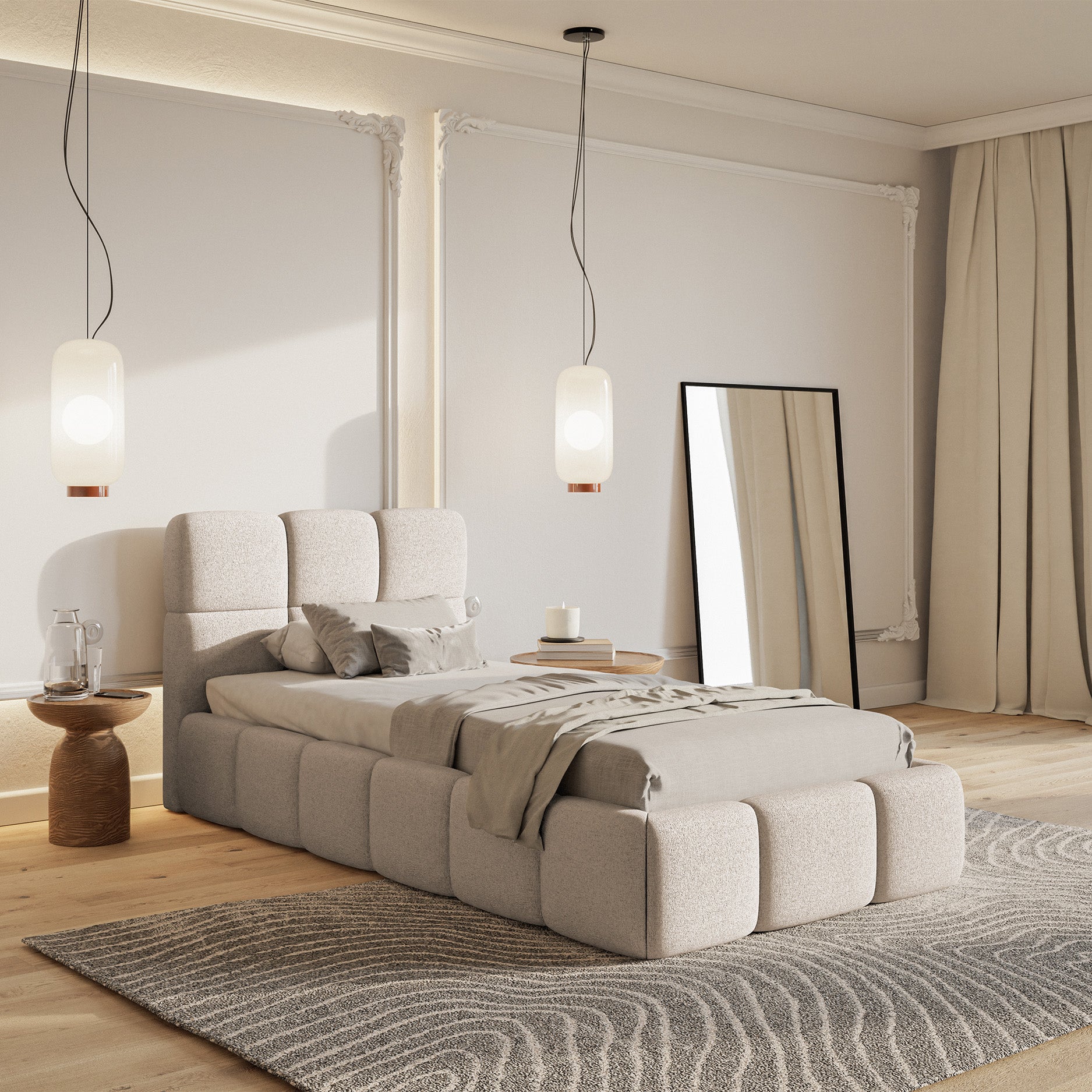 selsey-cloudy-polsterbett-90x200-cm-mit-stauraum-hellbeige-chenille-hydrophob image 2