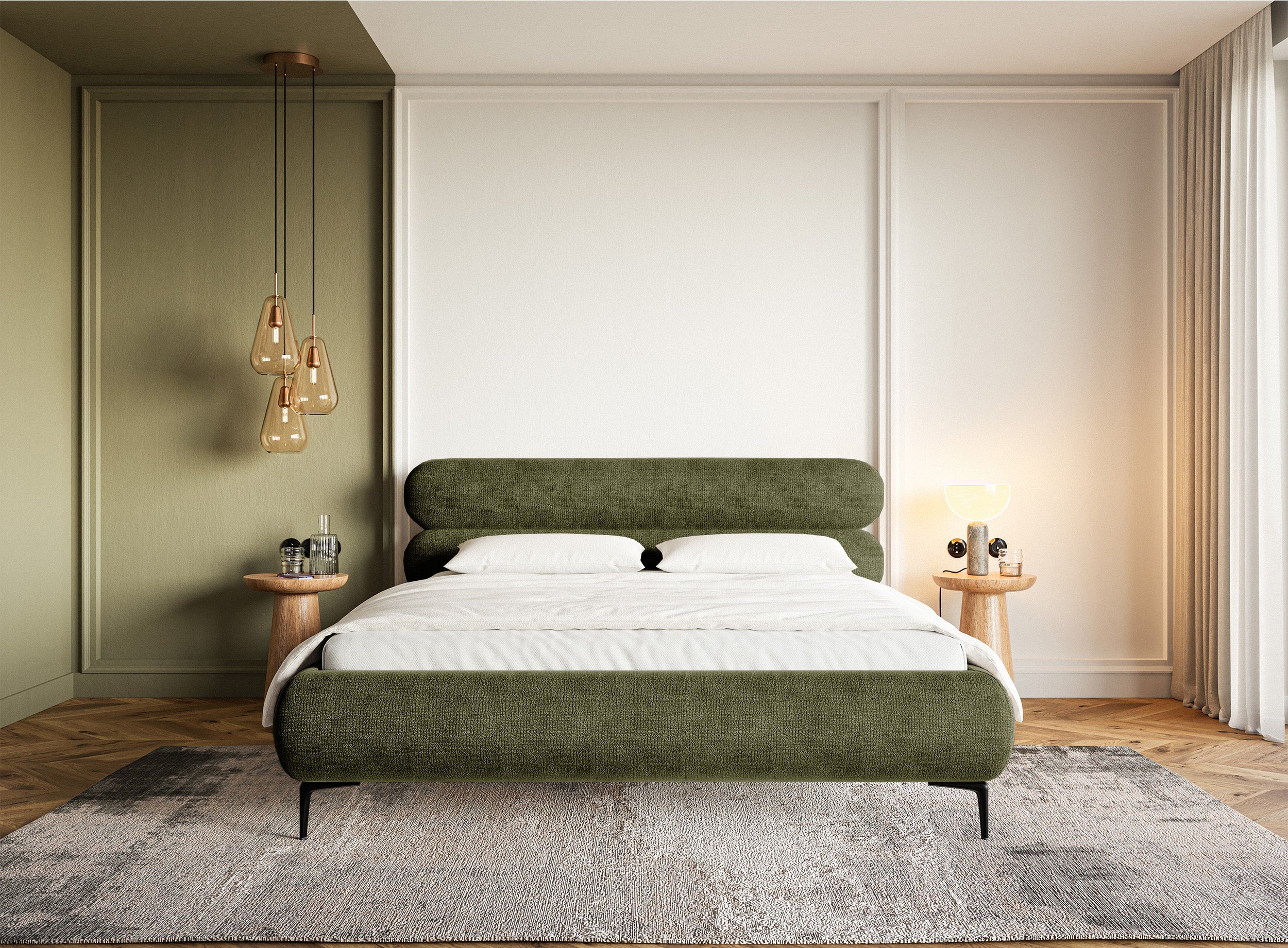 selsey-polsterbett-roule-180x200-cm-oliv-chenille-schwarze-beine image 2