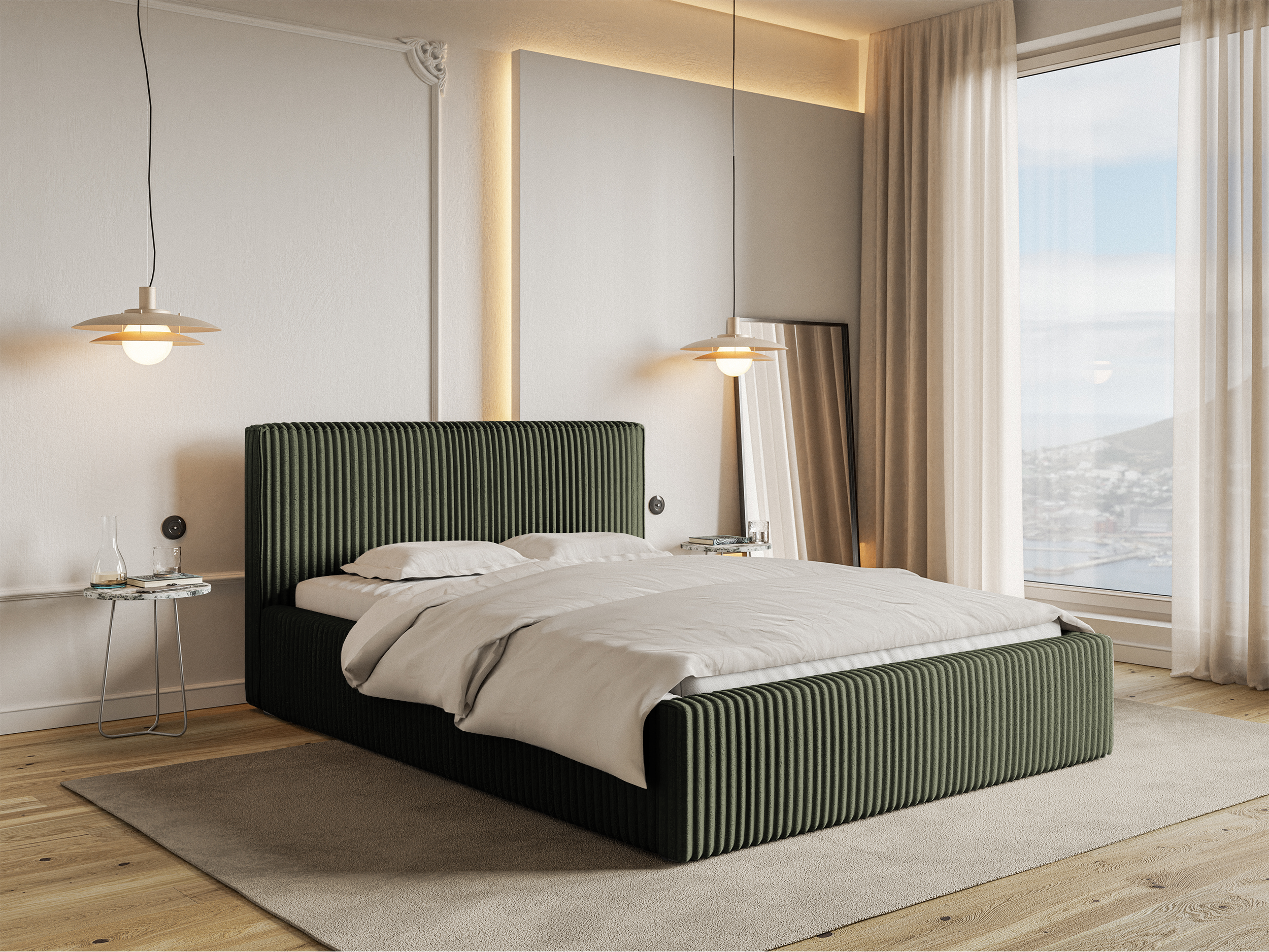 selsey-tilio-polsterbett-140x200-cm-olivgr-ner-cord-stauraum-metallrahmen image 3