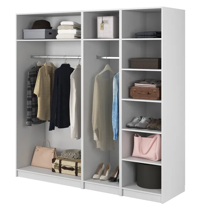 selsey-kaspe-garderobe-mit-zwei-kleiderstangen-und-regalen-200-cm-wei image 1