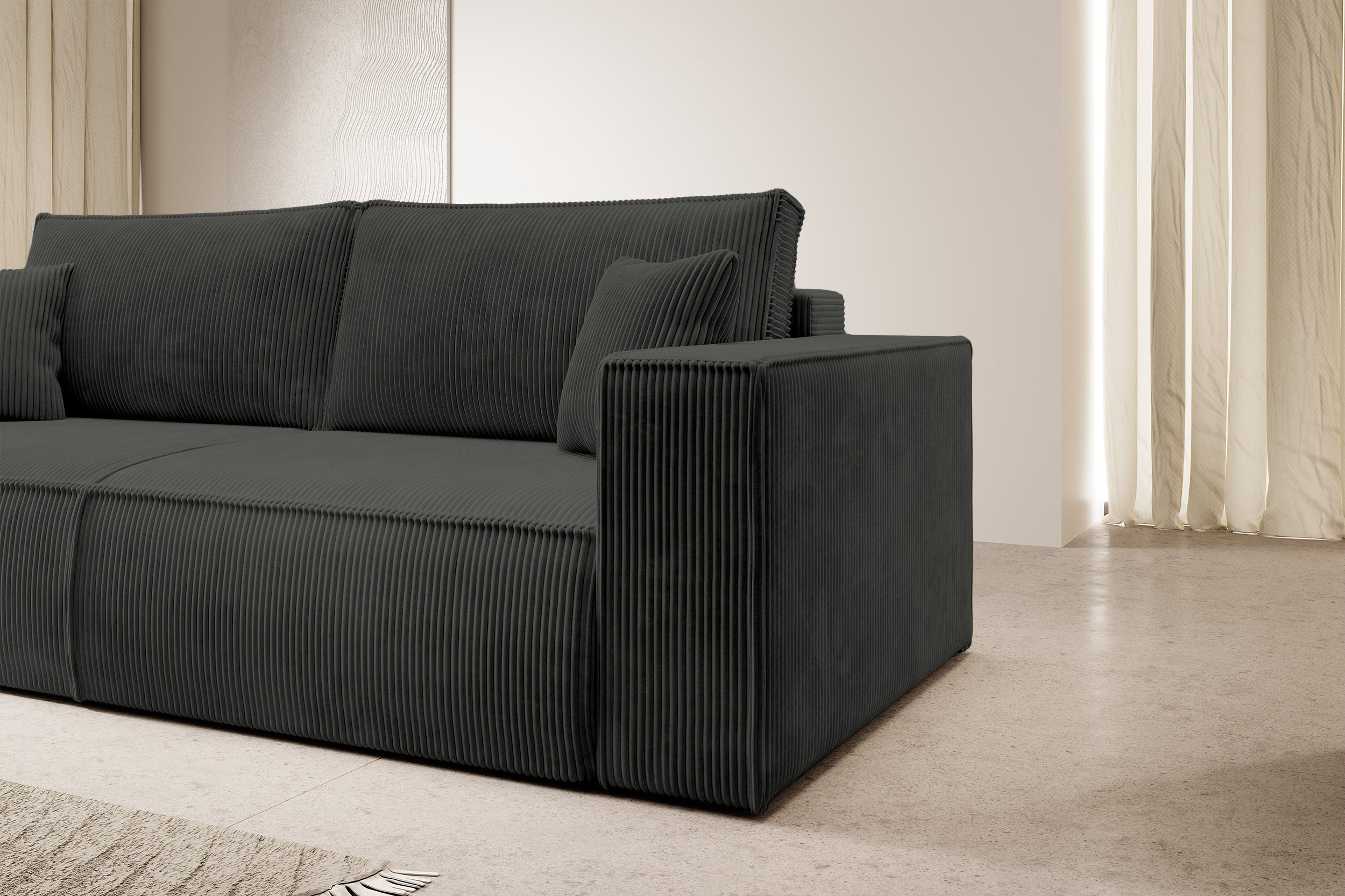 selsey-farese-3-sitzer-schlafsofa-mit-stauraum-dunkelgrauer-cord image 3