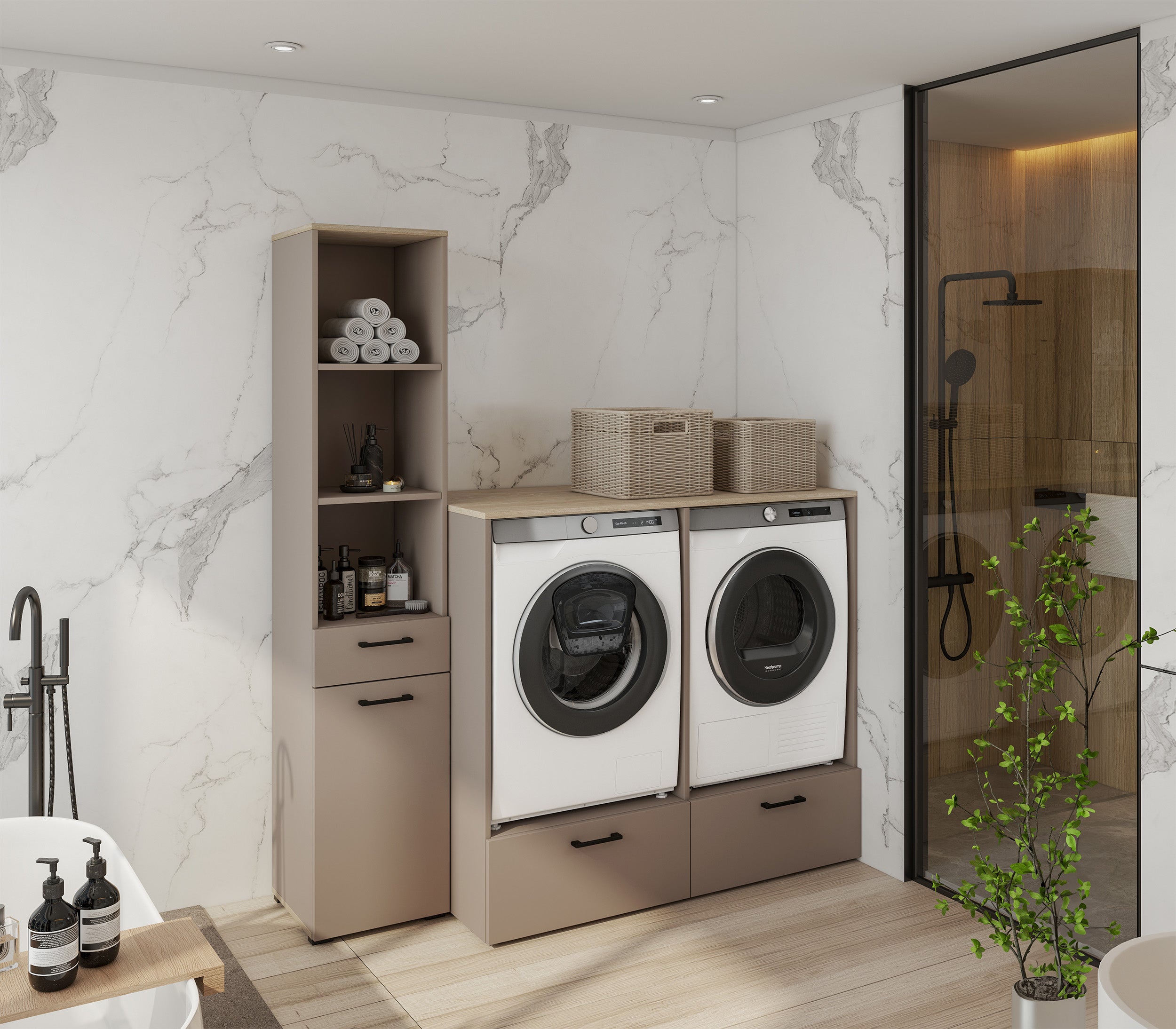 selsey-rosa-waschmaschinen-und-trocknerschrank-mit-zwei-schubladen-congo-ge-lte- image 4