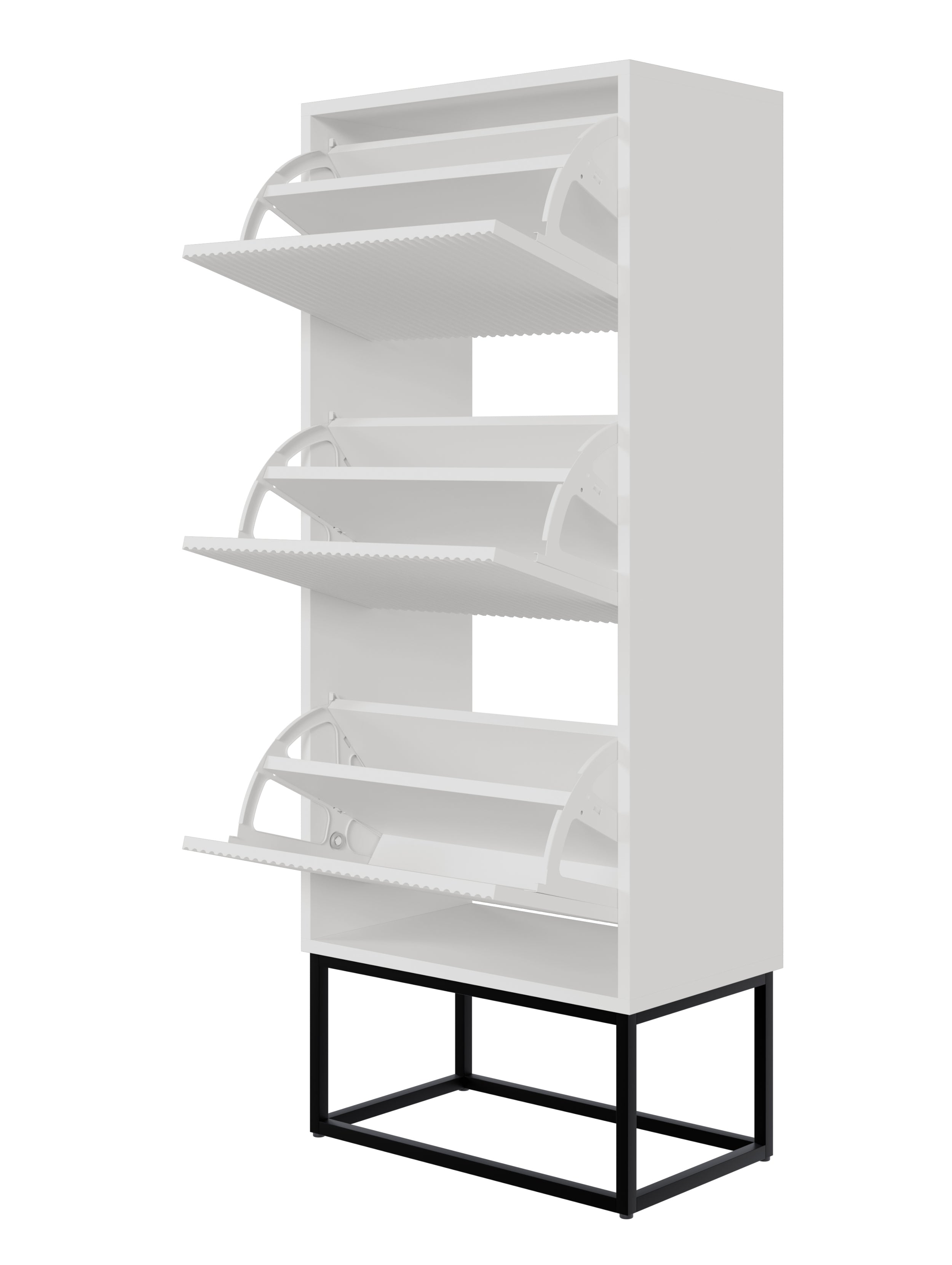 selsey-veldio-schuhschrank-50-cm-wei-mit-schwarzen-beinen-3-f-cher image 2