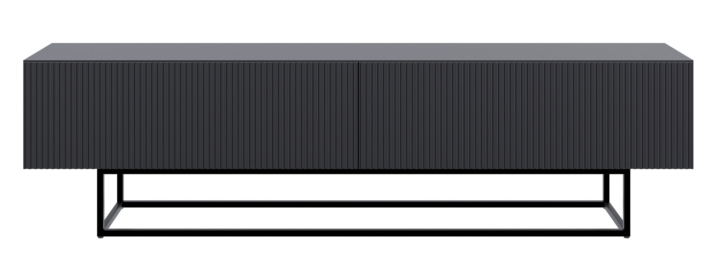 selsey-veldio-tv-schrank-175-cm-mit-gefr-ster-front-schwarz-mit-schwarzen-beinen image 4