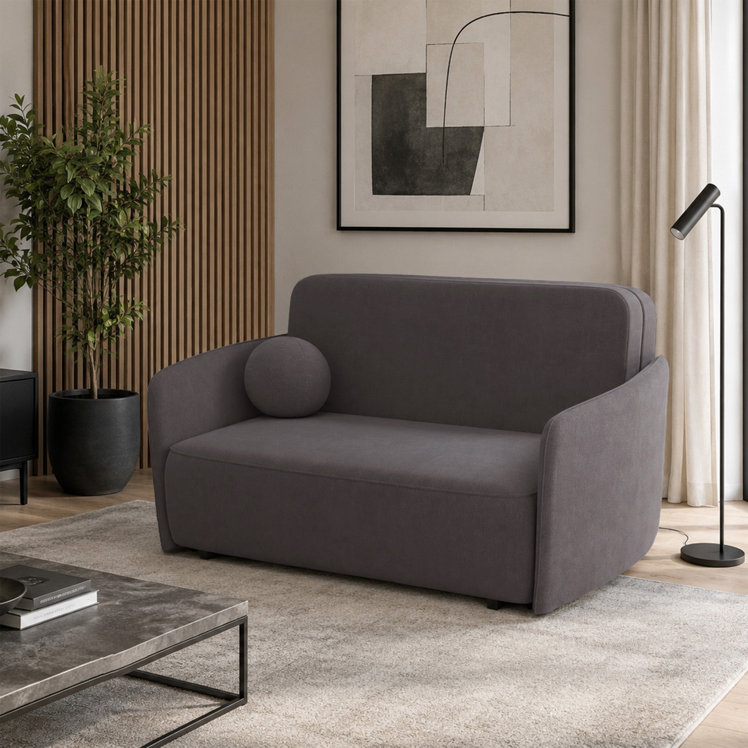 selsey-paxi-ausziehbares-2-personen-sofa-165-cm-mit-stauraum-grau-braunes-chenil image 2