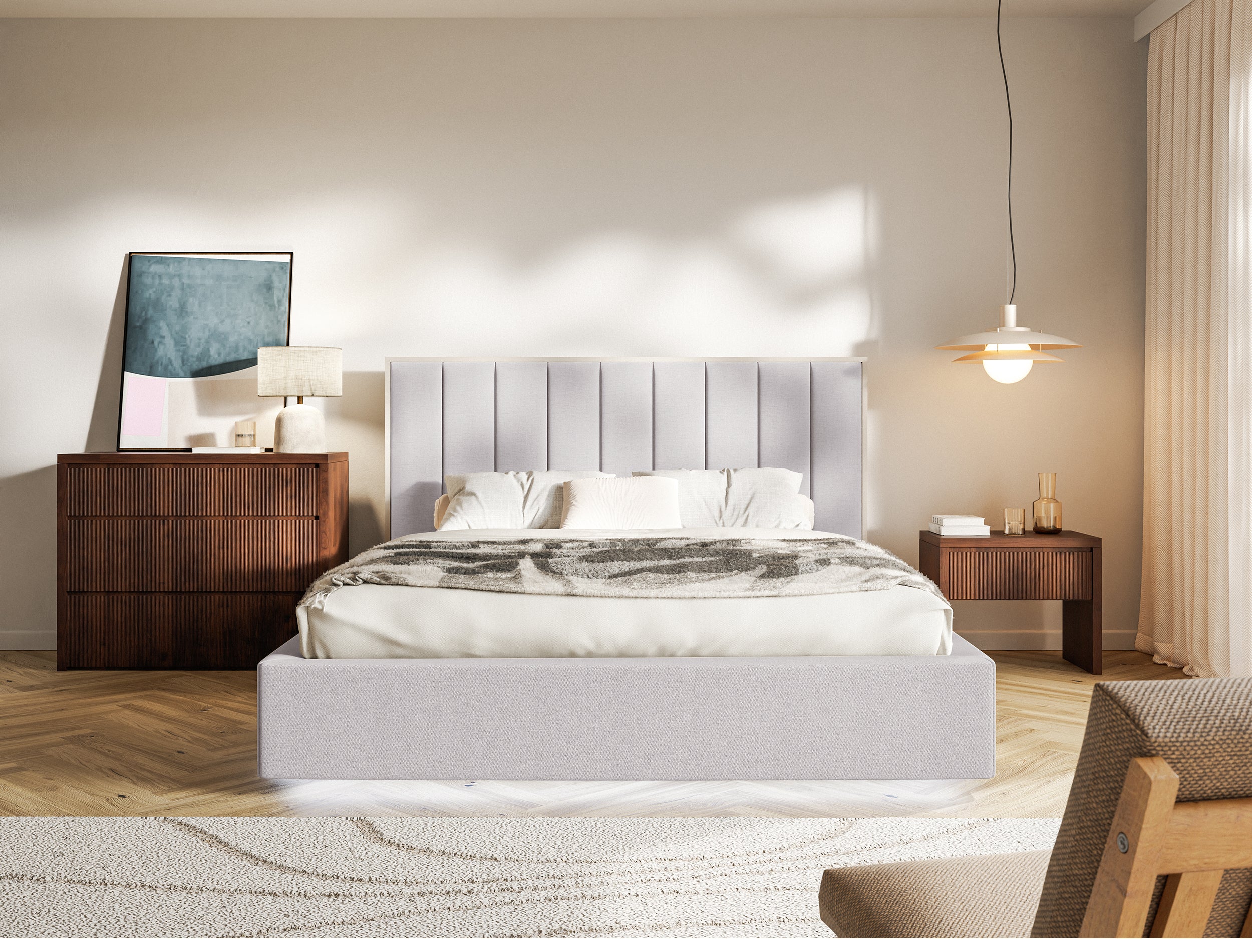 selsey-togents-gepolstertes-bett-140x200-cm-mit-stauraum-und-led-grau-chenille image 3