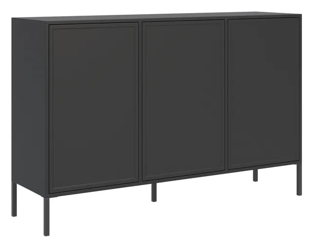 selsey-velveto-dreit-rige-kommode-150-cm-schwarz-push-to-open image 1