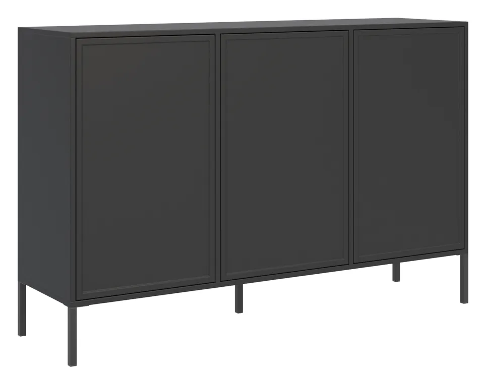 selsey-velveto-dreit-rige-kommode-150-cm-schwarz-push-to-open image 1