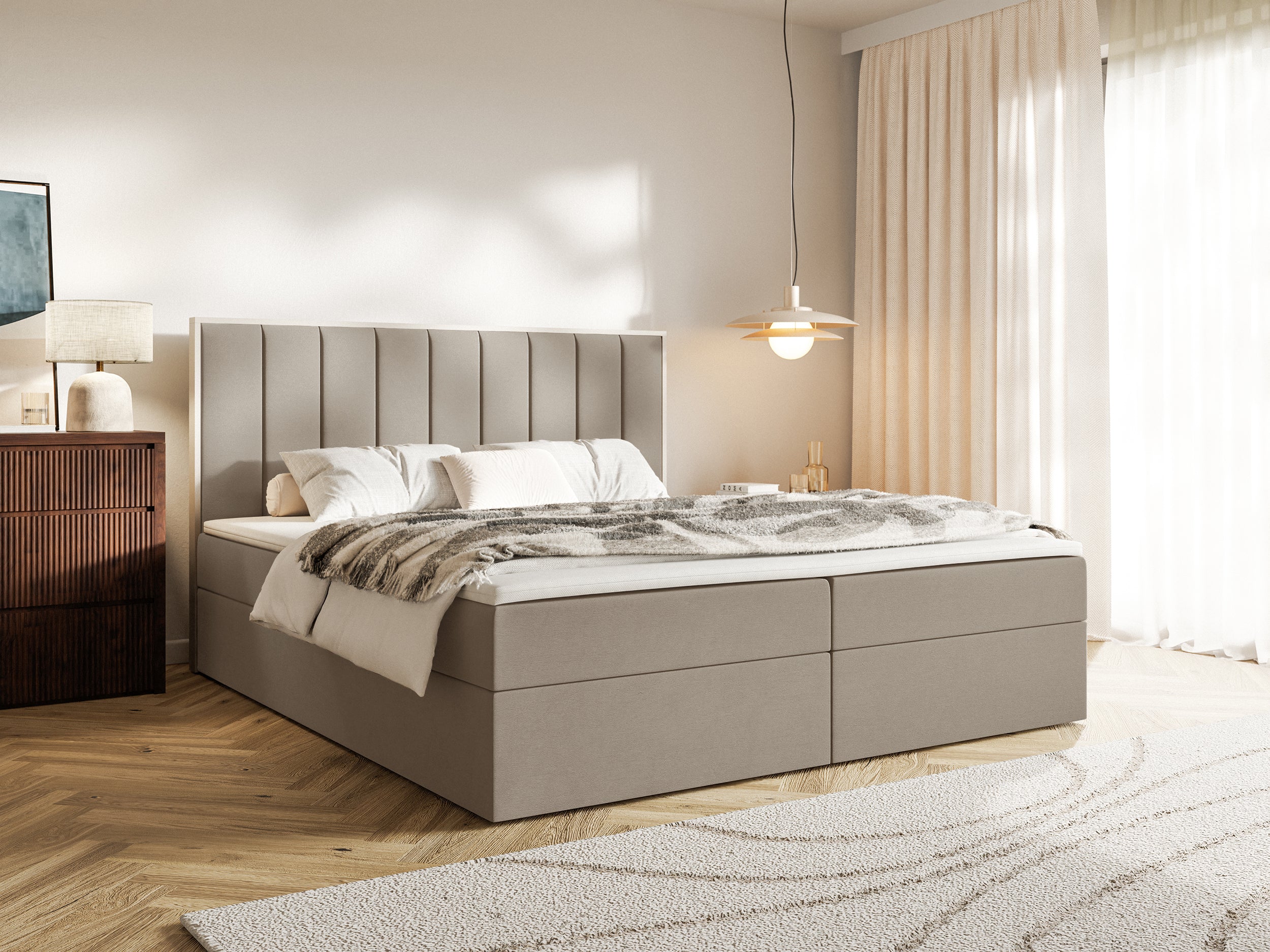 selsey-togents-kontinentalbett-140x200-cm-mit-stauraum-und-topper-braun-hydropho image 2