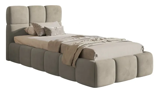 selsey-cloudy-gepolstertes-bett-90x200-cm-grau-beige-wasserabweisender-samtstoff image 1
