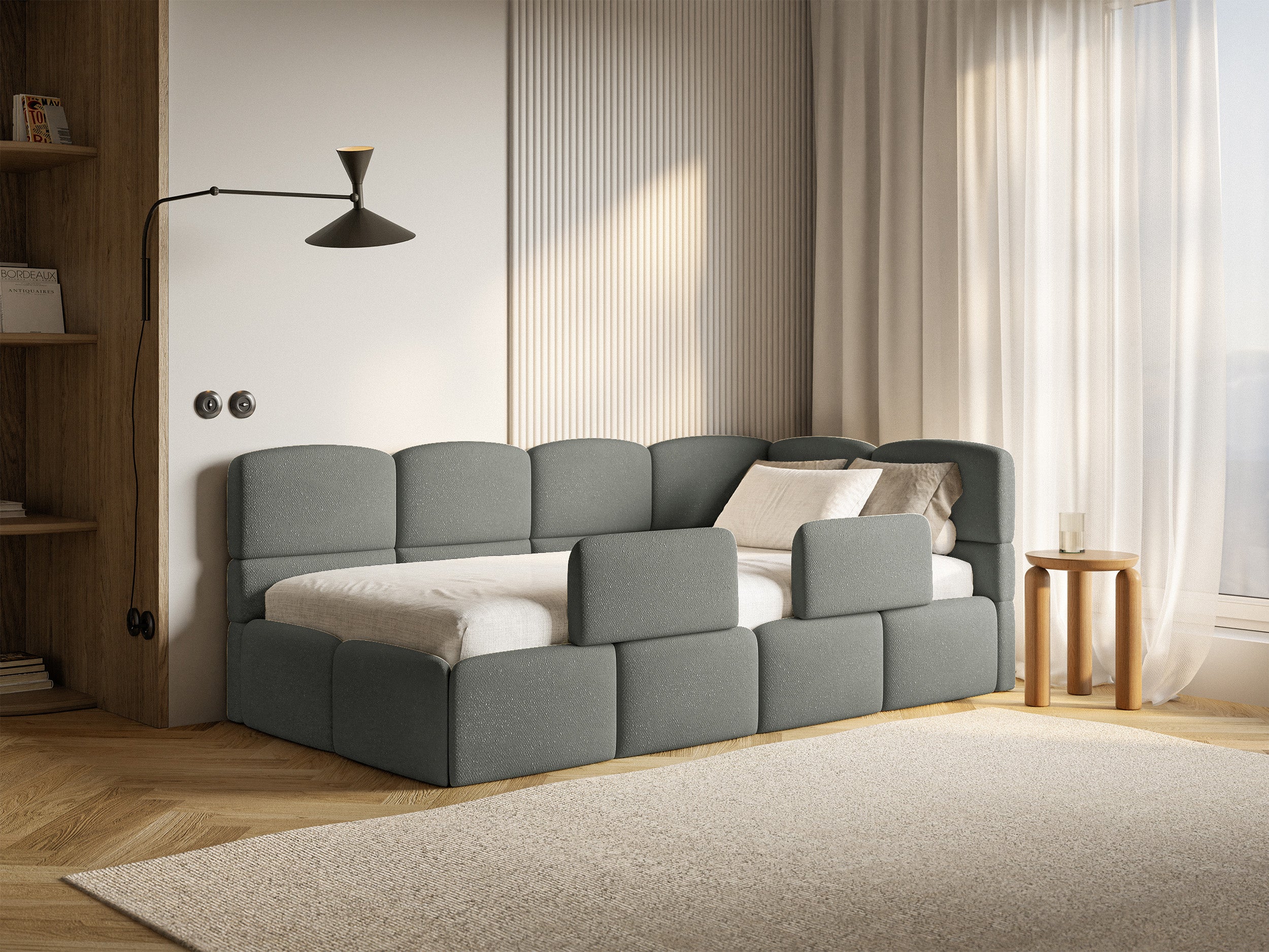 selsey-cloudy-jugendbett-90x200-cm-rechtsseitig-mit-stauraum-dunkelgrau-chenille-2 image 2
