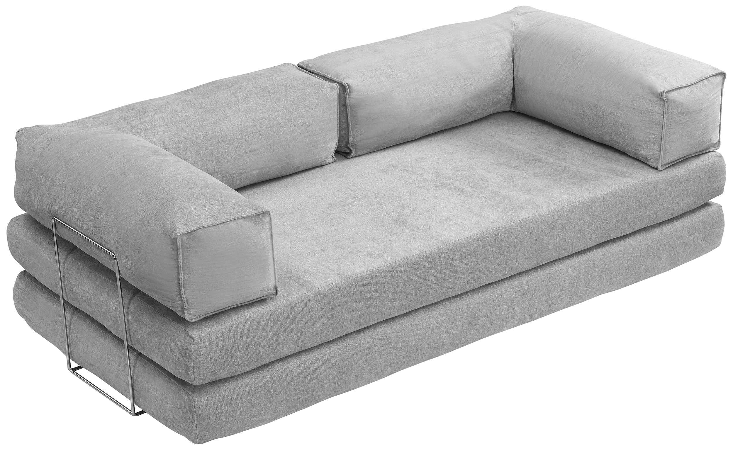 selsey-semassy-zweisitziges-schlafsofa-hellgrau-chenille-metallrahmen image 2