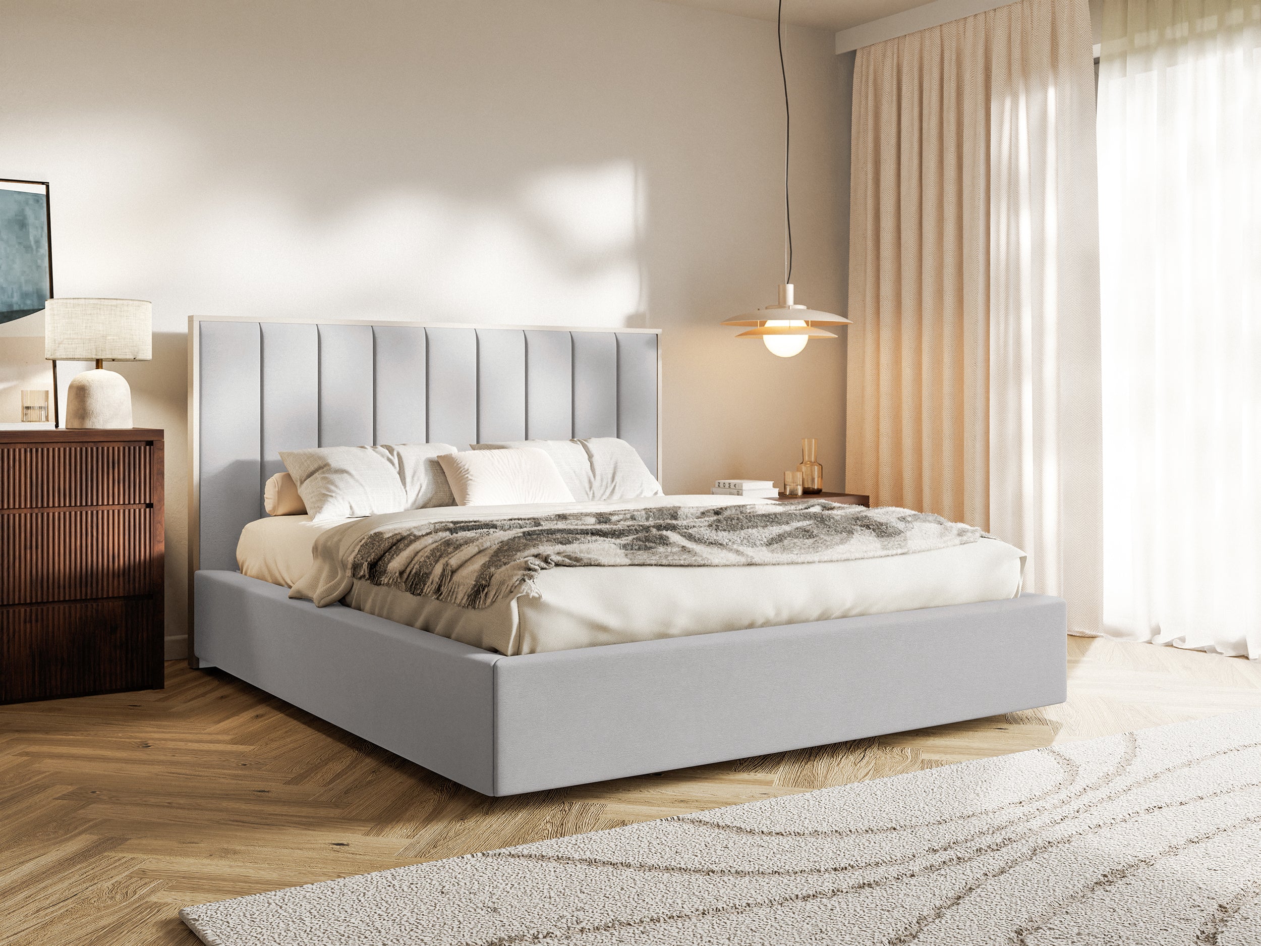 selsey-togents-polsterbett-160x200-cm-hellgrauer-velours-wasserabweisend image 2