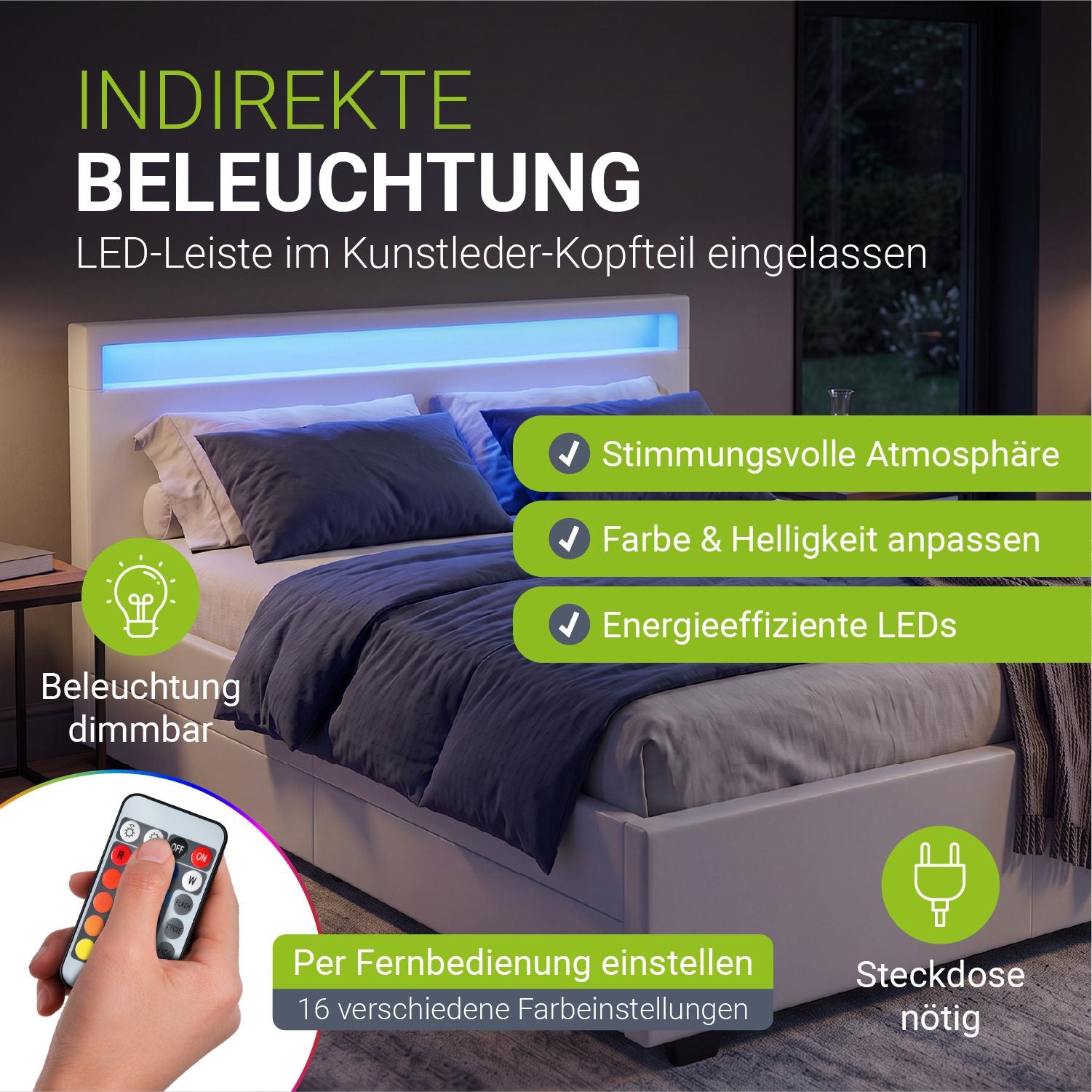 juskys-polsterbett-lyon-stauraumbett-mit-lattenrost-und-led-kopfteil image 3